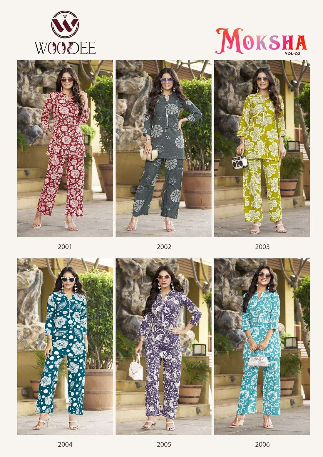 MOKSHA VOL-2 BY WOODEE IN HEAVY RAYON PRINT WITH SIDE POCKET CO-ORD SET 