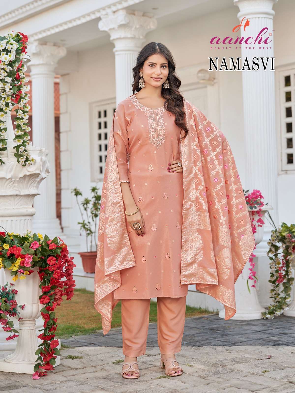 NAMASVI BY AANCHI IN MEENA JACQUARD 3 PCS CATALOGUE STRAIGHT CONCEPT