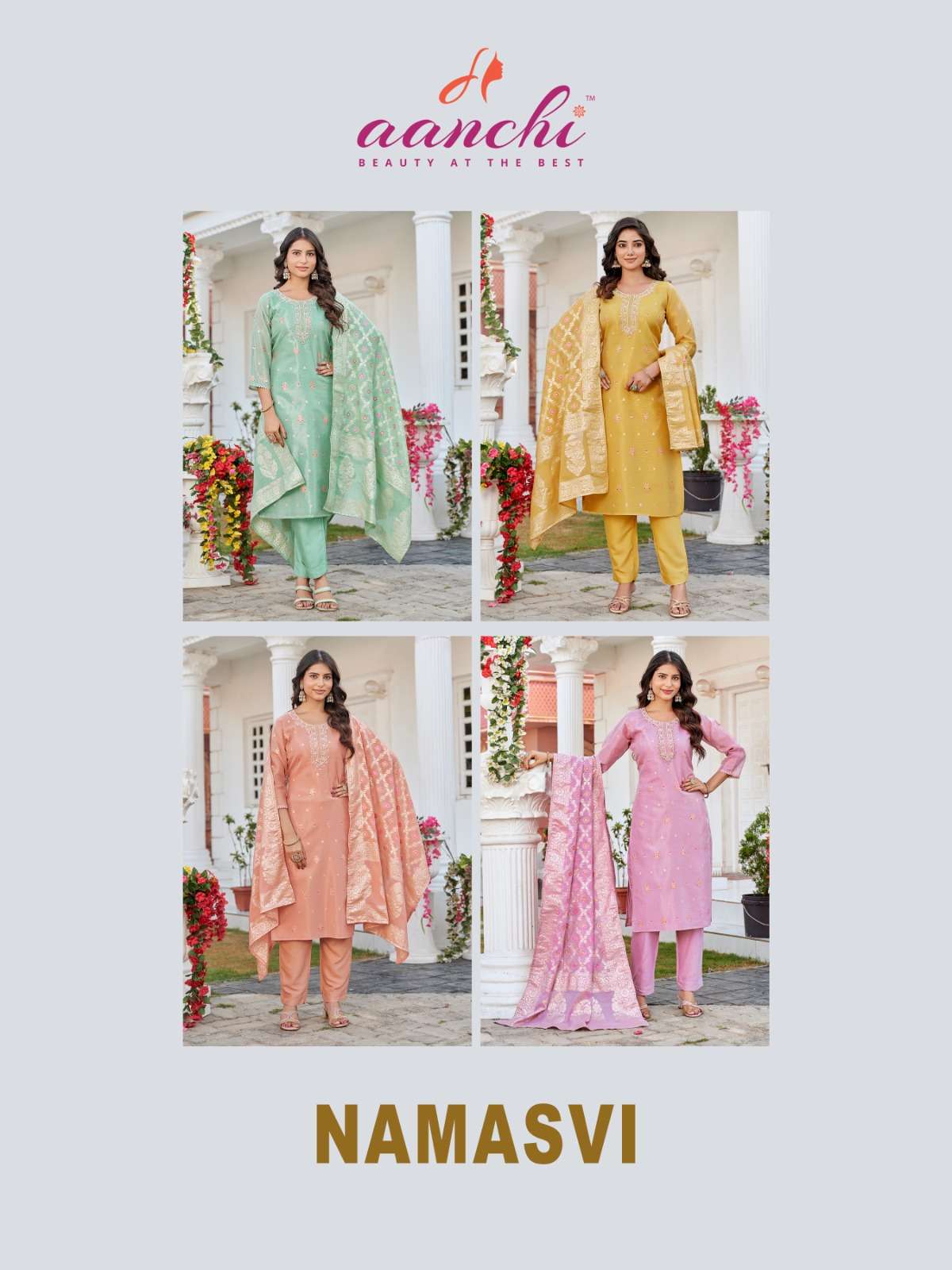 NAMASVI BY AANCHI IN MEENA JACQUARD 3 PCS CATALOGUE STRAIGHT CONCEPT