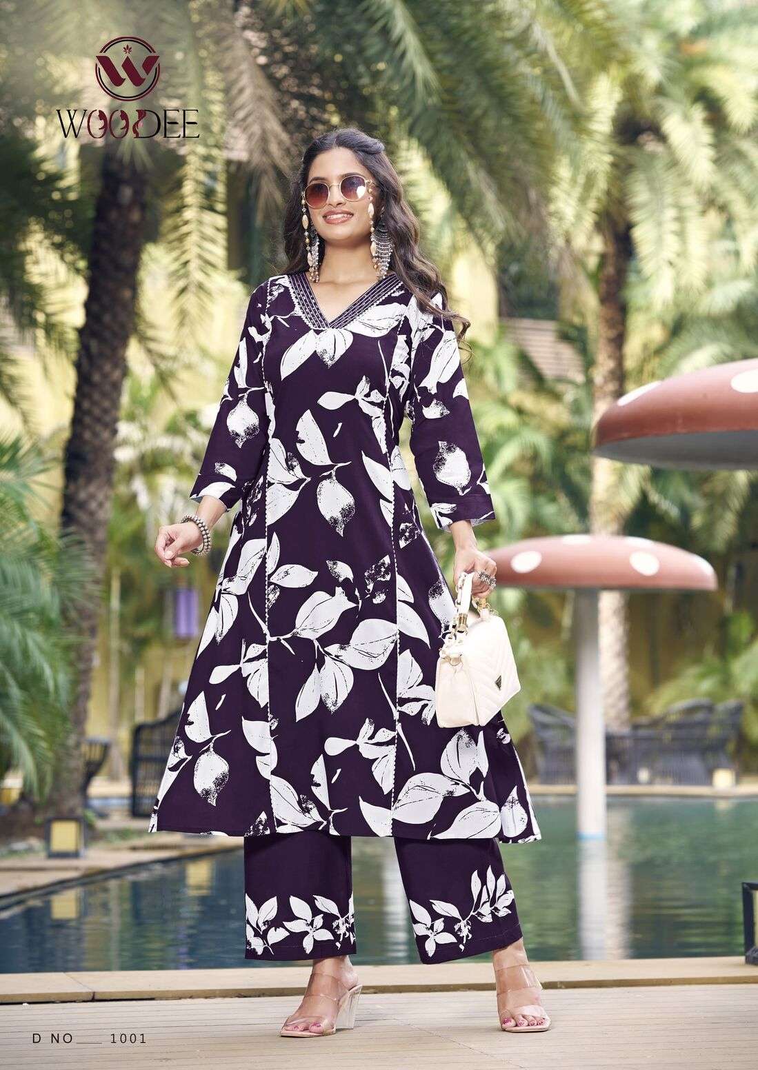 PAYAL BY WOODEE IN HEAVY LIVA RAYON PRINT WITH SEQUENCE THREAD WORK 