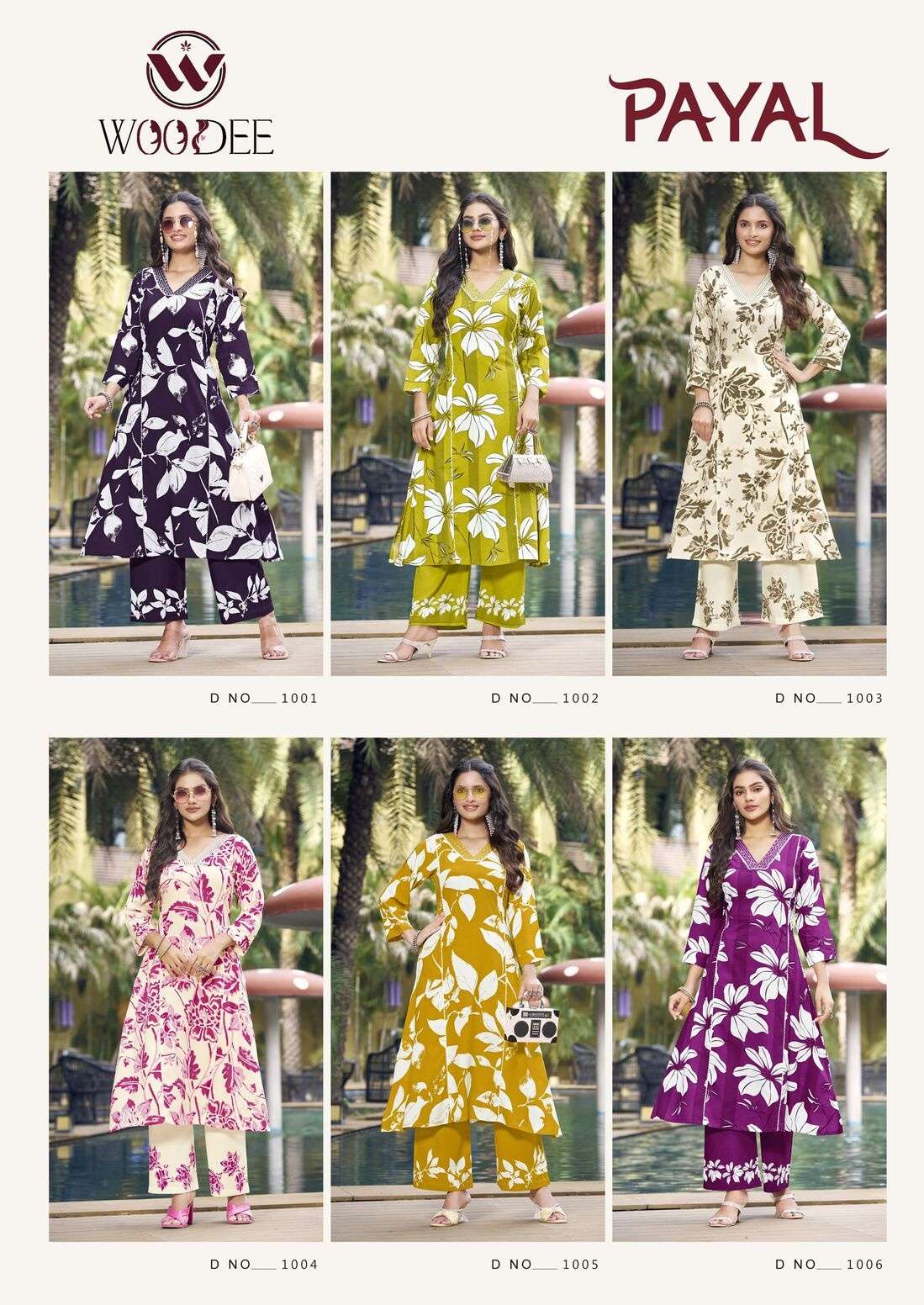 PAYAL BY WOODEE IN HEAVY LIVA RAYON PRINT WITH SEQUENCE THREAD WORK 