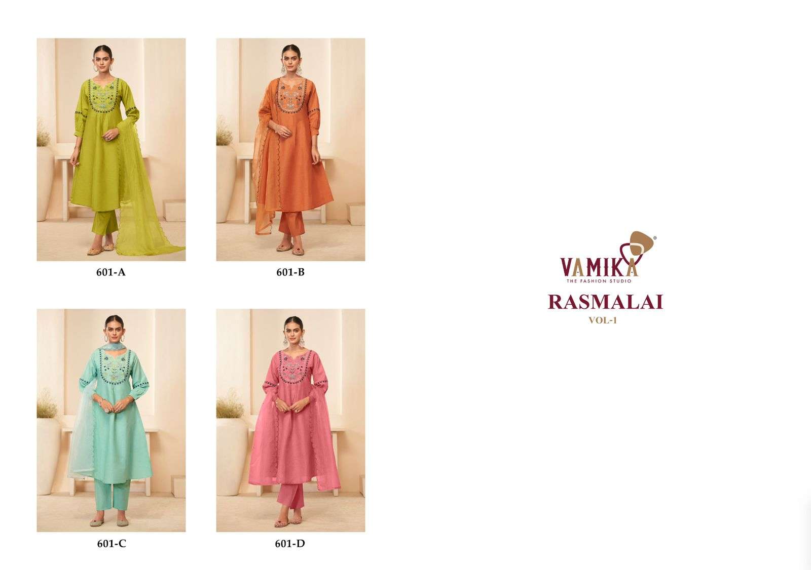RASMALAI VOL-1 BY VAMIKA IN CEMRIC COTTON WITH HEAVY HAND WORK 