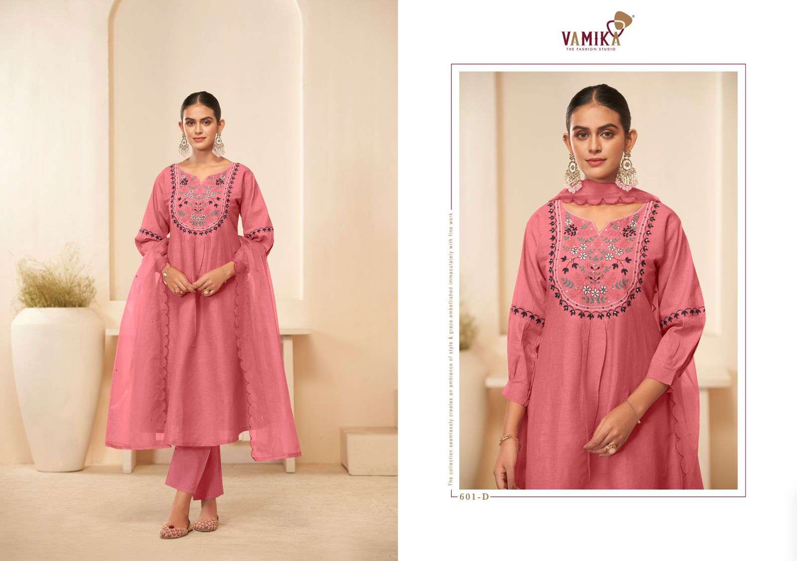RASMALAI VOL-1 BY VAMIKA IN CEMRIC COTTON WITH HEAVY HAND WORK 