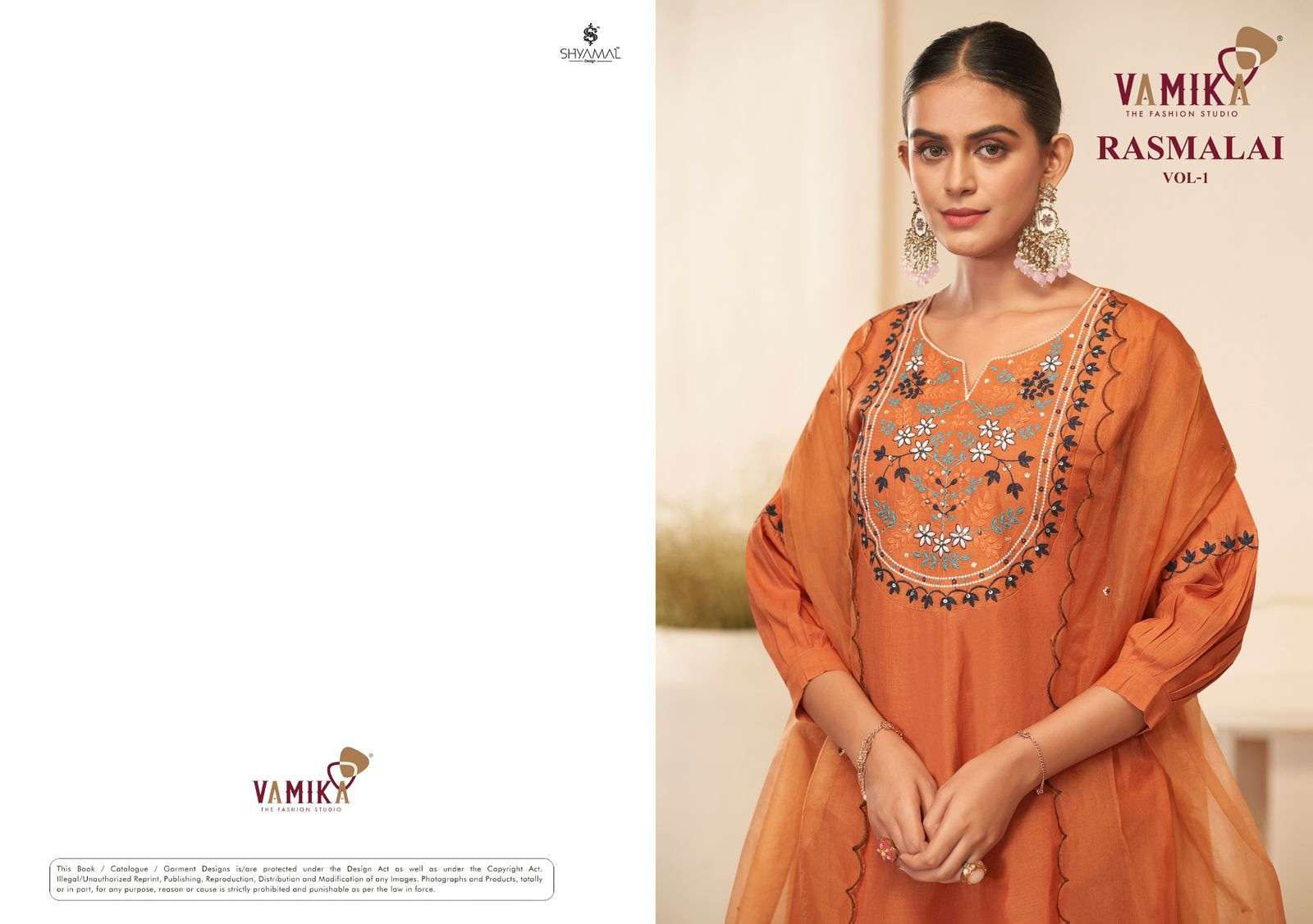 RASMALAI VOL-1 BY VAMIKA IN CEMRIC COTTON WITH HEAVY HAND WORK 