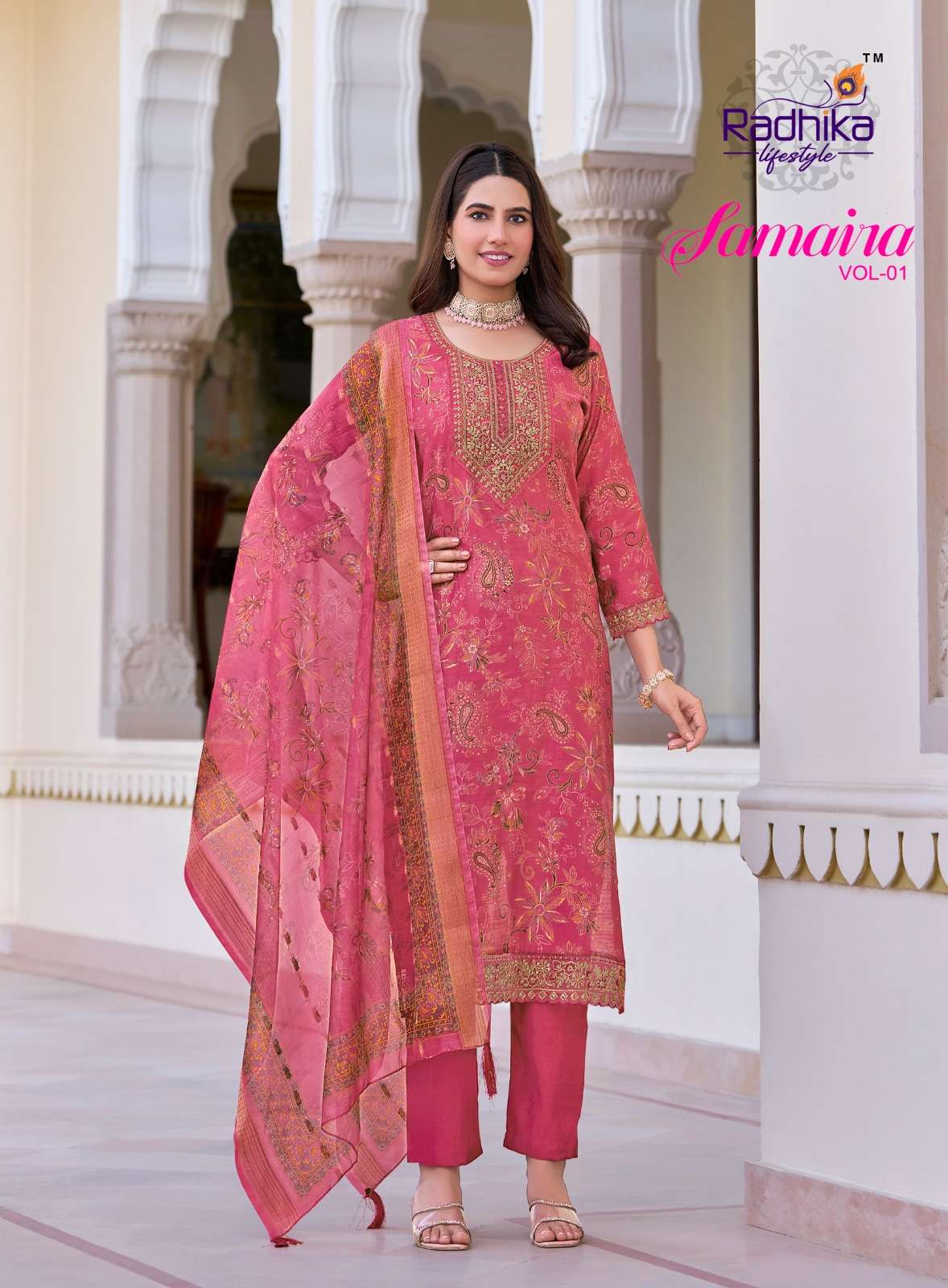 SAMAIRA VOL:-1 BY RADHIKA LIFESTYLE IN VERTICAN FOIL PRINT WITH EMBROIDERY WORK
