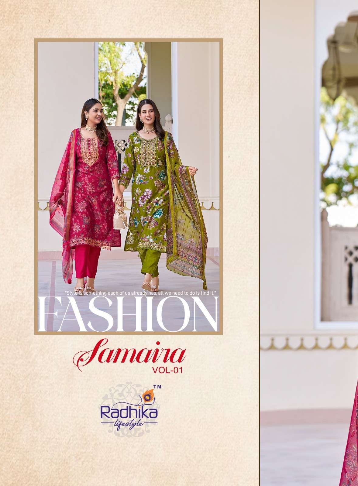 SAMAIRA VOL:-1 BY RADHIKA LIFESTYLE IN VERTICAN FOIL PRINT WITH EMBROIDERY WORK