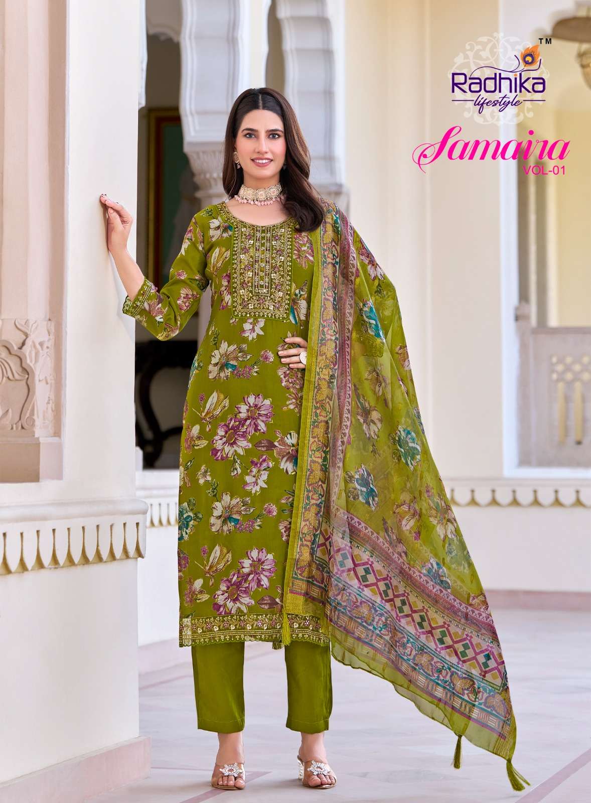 SAMAIRA VOL:-1 BY RADHIKA LIFESTYLE IN VERTICAN FOIL PRINT WITH EMBROIDERY WORK