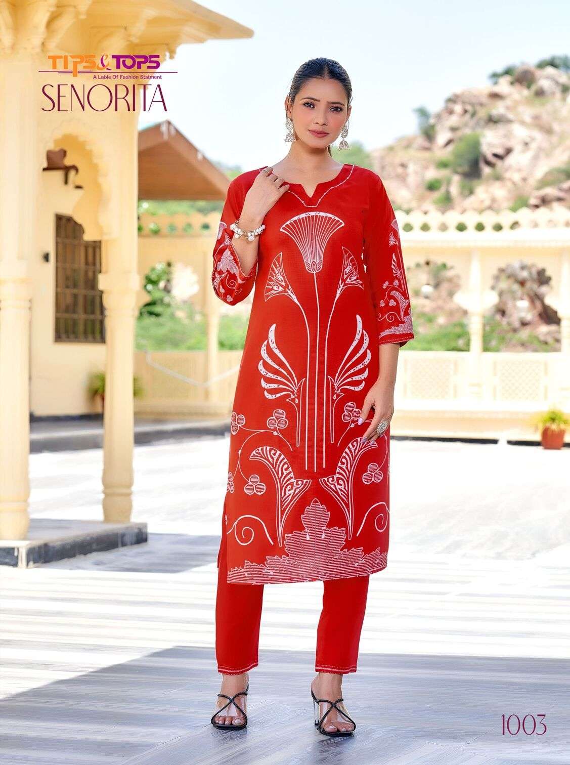 SENORITA BY TIPS & TOPS IN HEAVY GERMAN RAYON WITH HAND WORK CO-ORD SET 