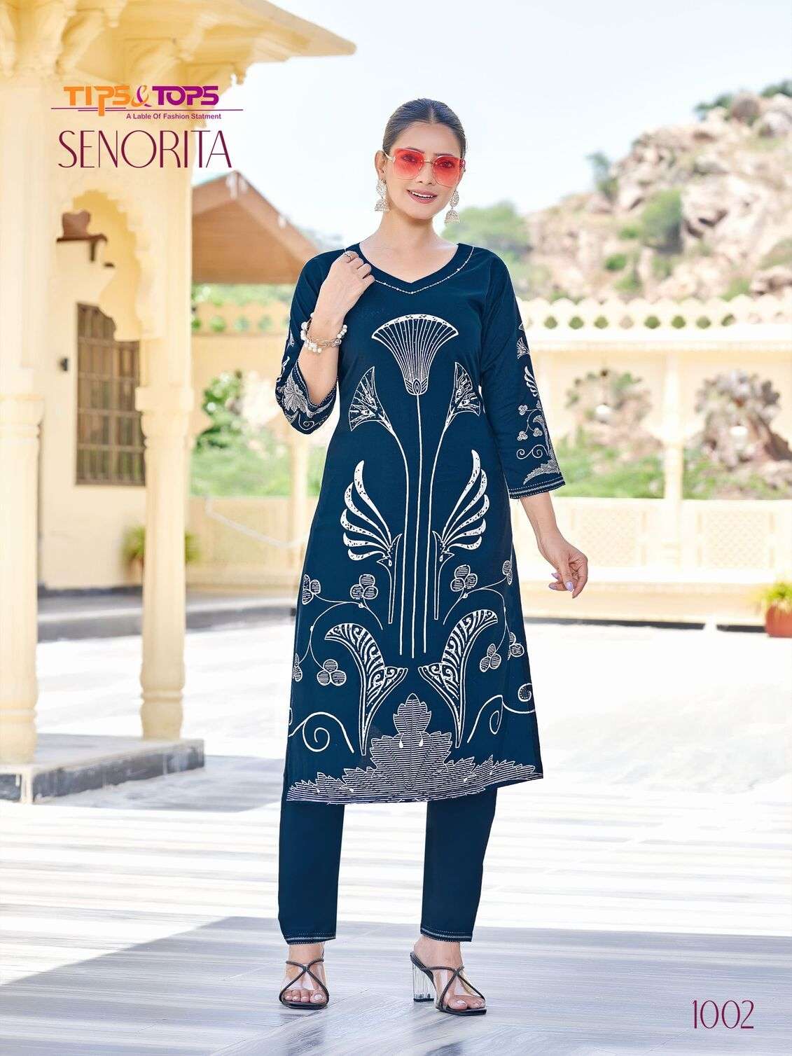 SENORITA BY TIPS & TOPS IN HEAVY GERMAN RAYON WITH HAND WORK CO-ORD SET 