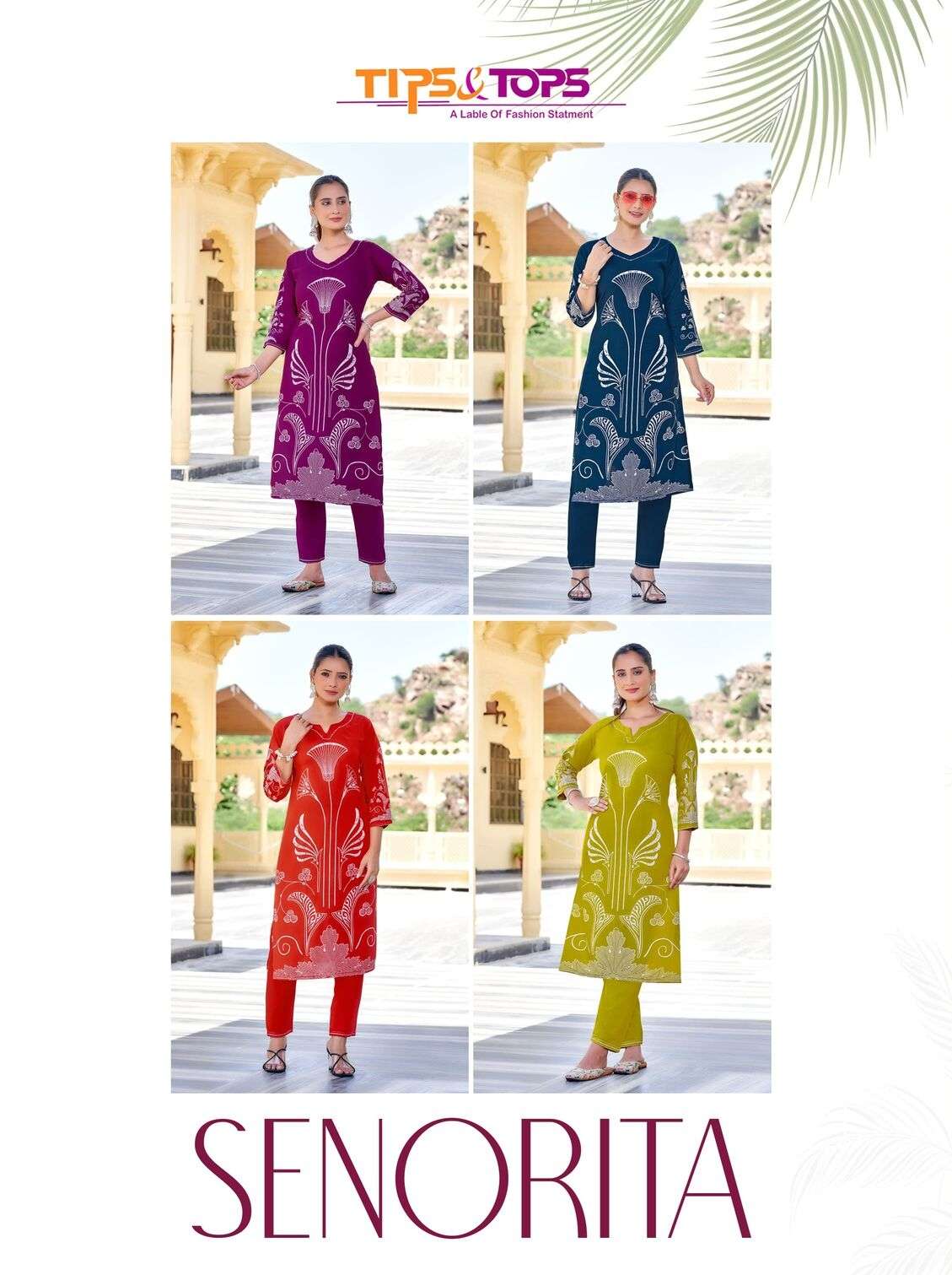 SENORITA BY TIPS & TOPS IN HEAVY GERMAN RAYON WITH HAND WORK CO-ORD SET 