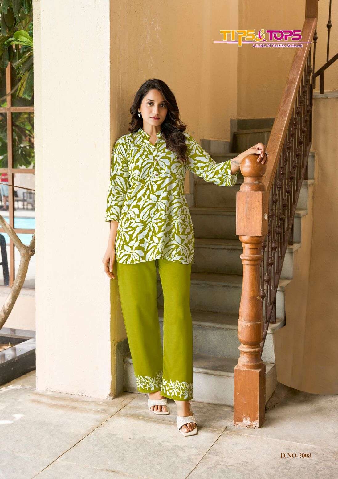 SUMMER BEAUTY VOL-2 BY TIPS & TOPS IN HEAVY RAYON PRINT CORD SET WITH PANT POCKET 
