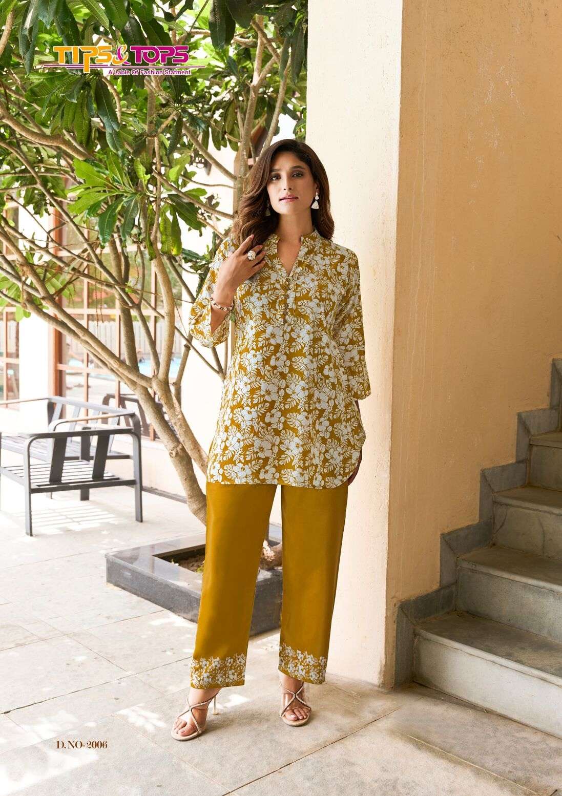 SUMMER BEAUTY VOL-2 BY TIPS & TOPS IN HEAVY RAYON PRINT CORD SET WITH PANT POCKET 