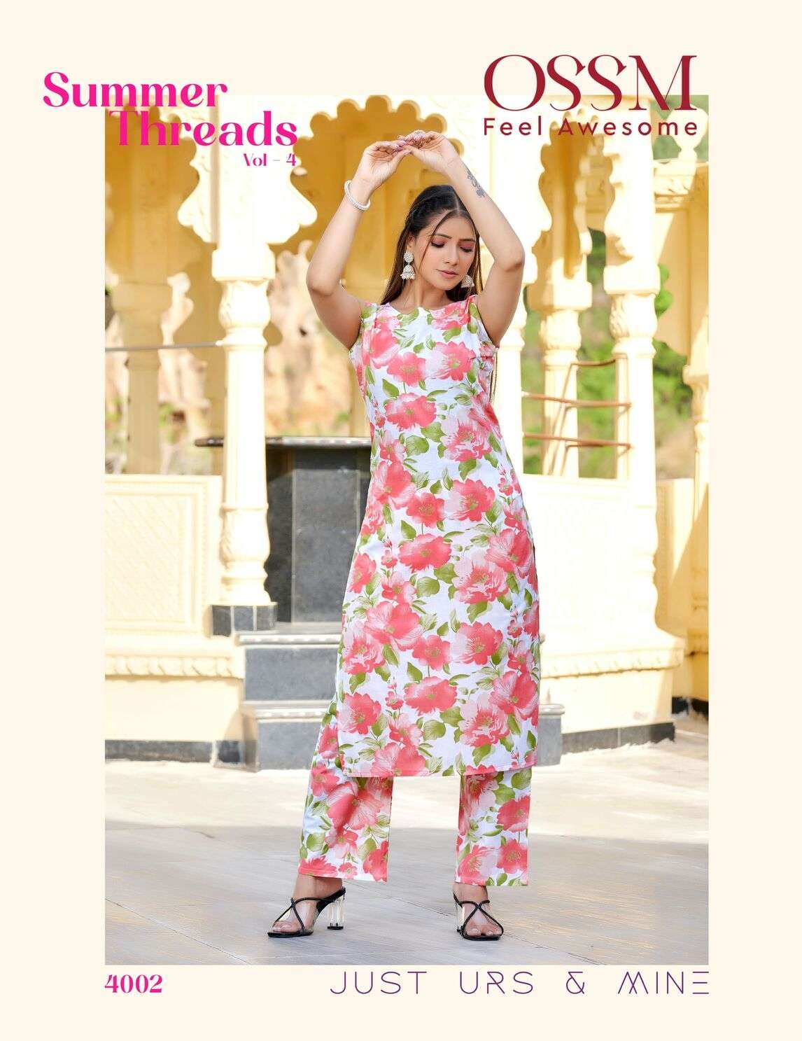 SUMMER THREADS VOL-4 BY OSSM IN COTTON PRINT SLEEVELESS CO-ORD SET WITH POCKET 