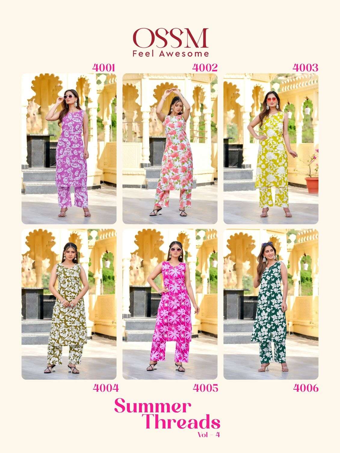 SUMMER THREADS VOL-4 BY OSSM IN COTTON PRINT SLEEVELESS CO-ORD SET WITH POCKET 