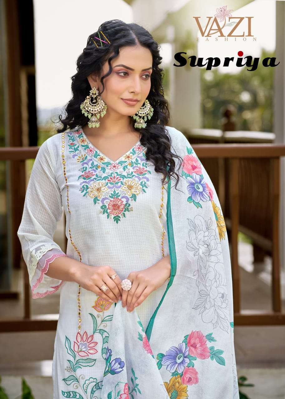 SUPRIYA BY VAZI FASHION IN PURE KOTA CHECKS DESGINER FANCY THERD HAND WORK 