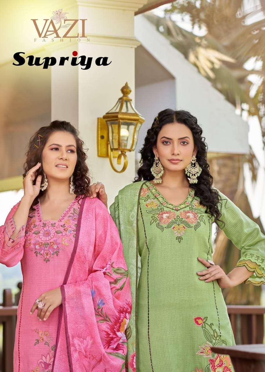 SUPRIYA BY VAZI FASHION IN PURE KOTA CHECKS DESGINER FANCY THERD HAND WORK 