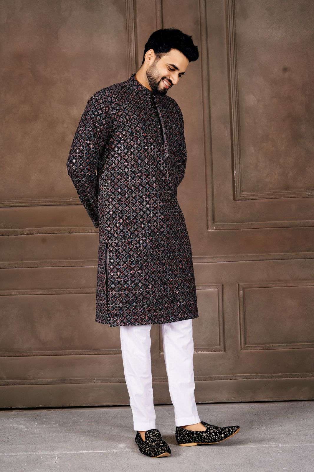 TF VOLUME-1 BY TEXOFAB IN HEAVY RAYON WITH SHIFFLLI WORK MENS WEAR KURTA PANT COLLECTION 