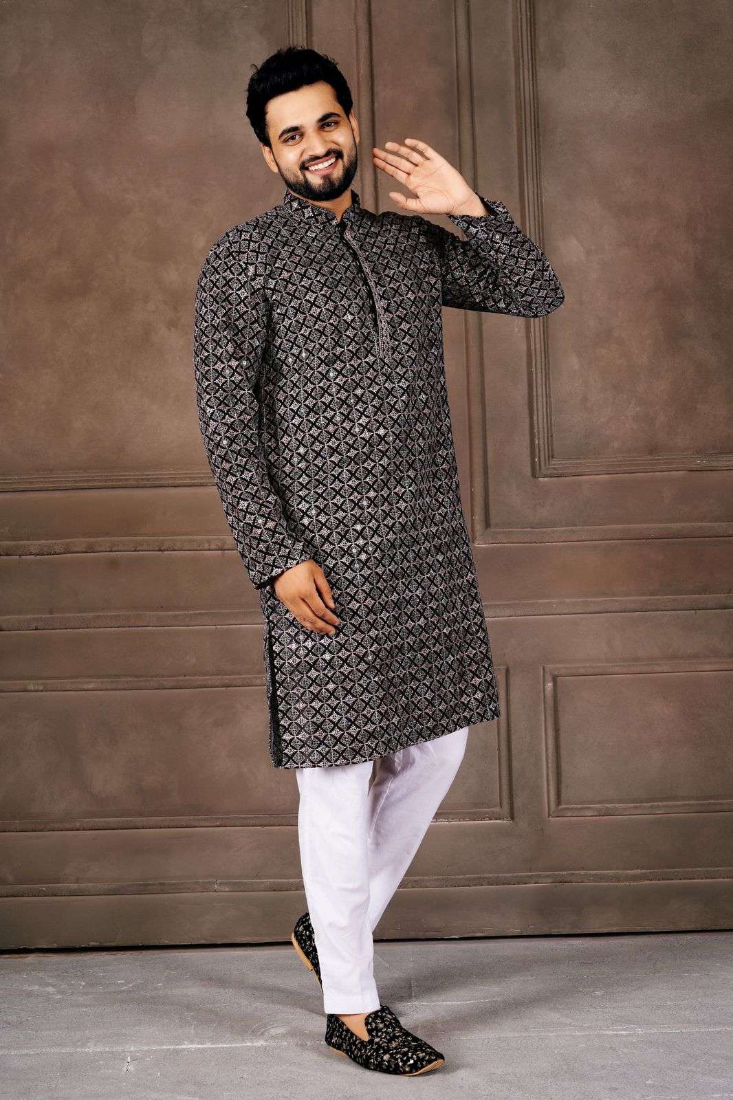 TF VOLUME-1 BY TEXOFAB IN HEAVY RAYON WITH SHIFFLLI WORK MENS WEAR KURTA PANT COLLECTION 