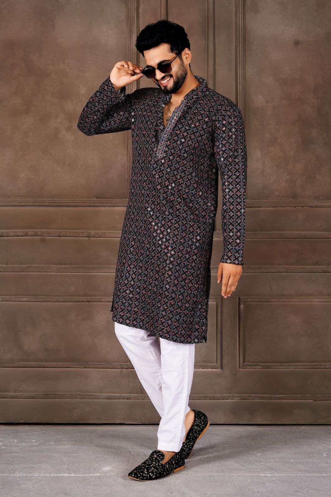 TF VOLUME-1 BY TEXOFAB IN HEAVY RAYON WITH SHIFFLLI WORK MENS WEAR KURTA PANT COLLECTION 