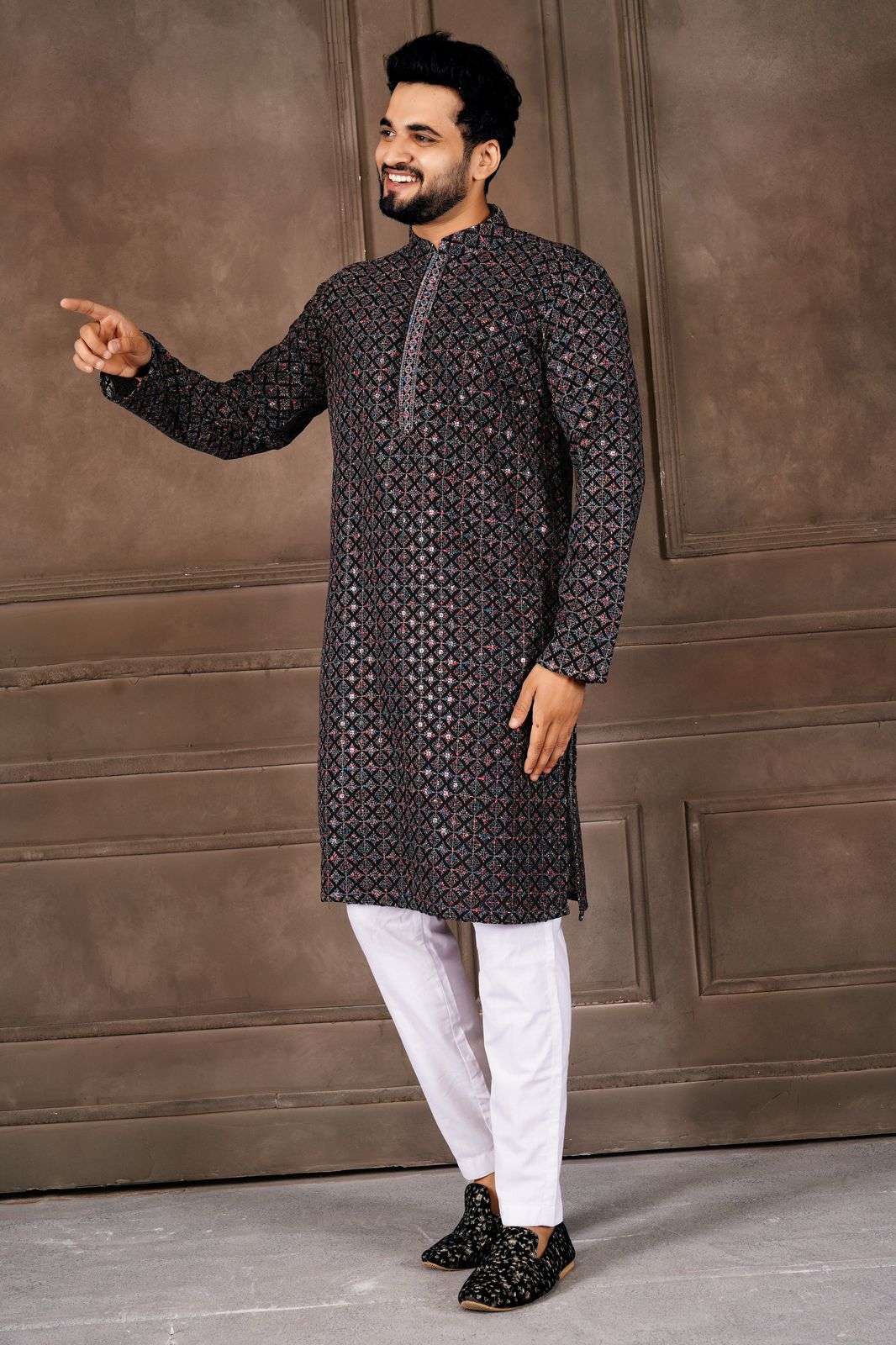 TF VOLUME-1 BY TEXOFAB IN HEAVY RAYON WITH SHIFFLLI WORK MENS WEAR KURTA PANT COLLECTION 