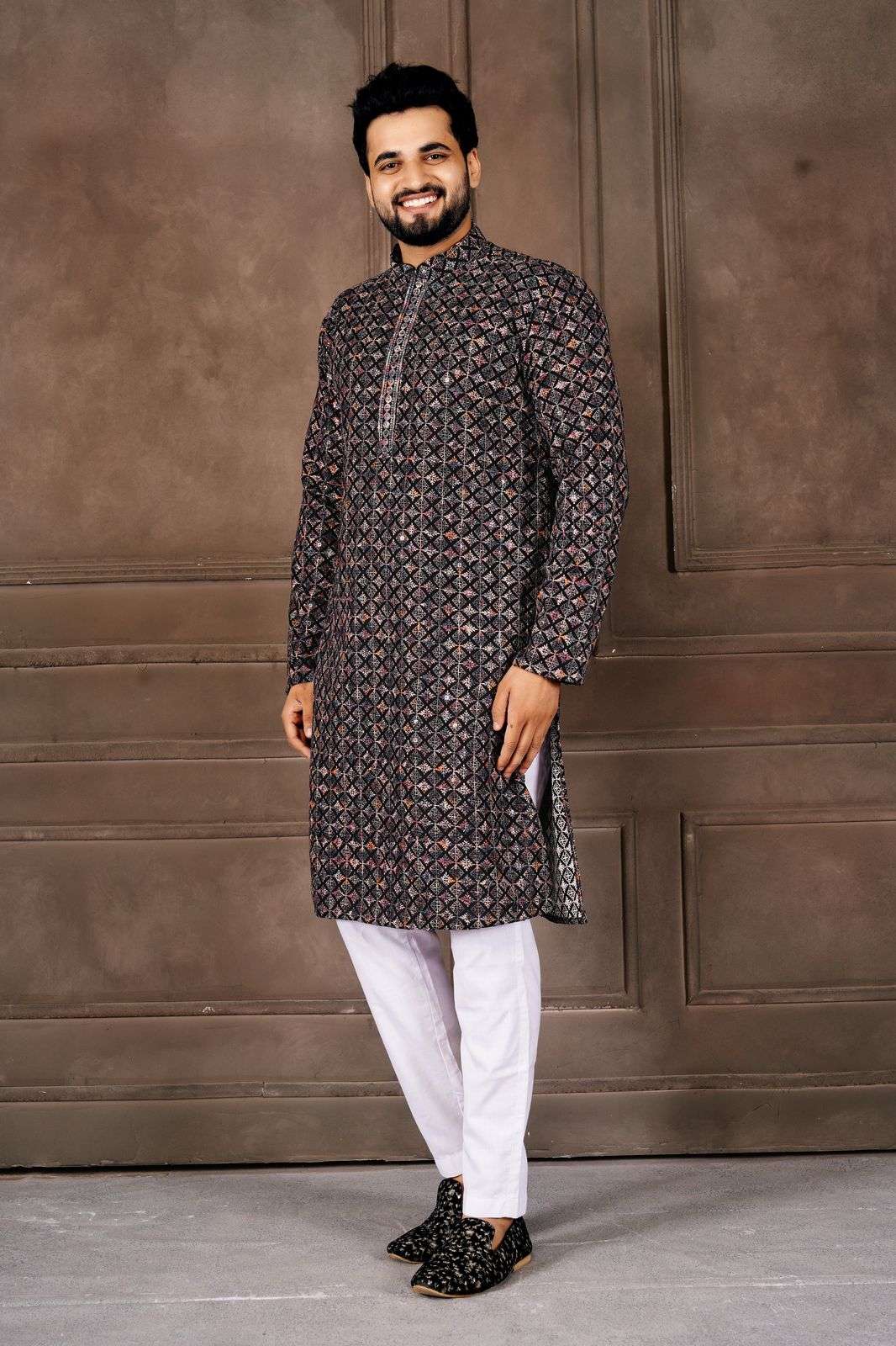 TF VOLUME-1 BY TEXOFAB IN HEAVY RAYON WITH SHIFFLLI WORK MENS WEAR KURTA PANT COLLECTION 