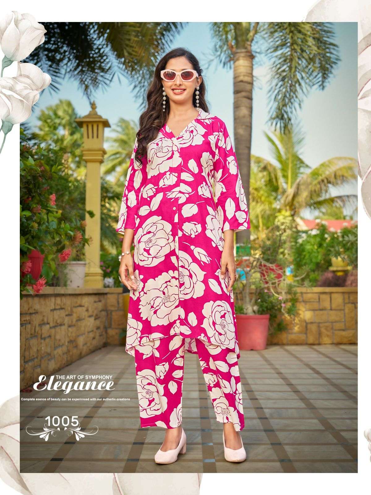 TRENDY TOUCH BY SANKHESWER IN RAYON PRINT A LINE COLLAR PATTERN WITH POCKET
