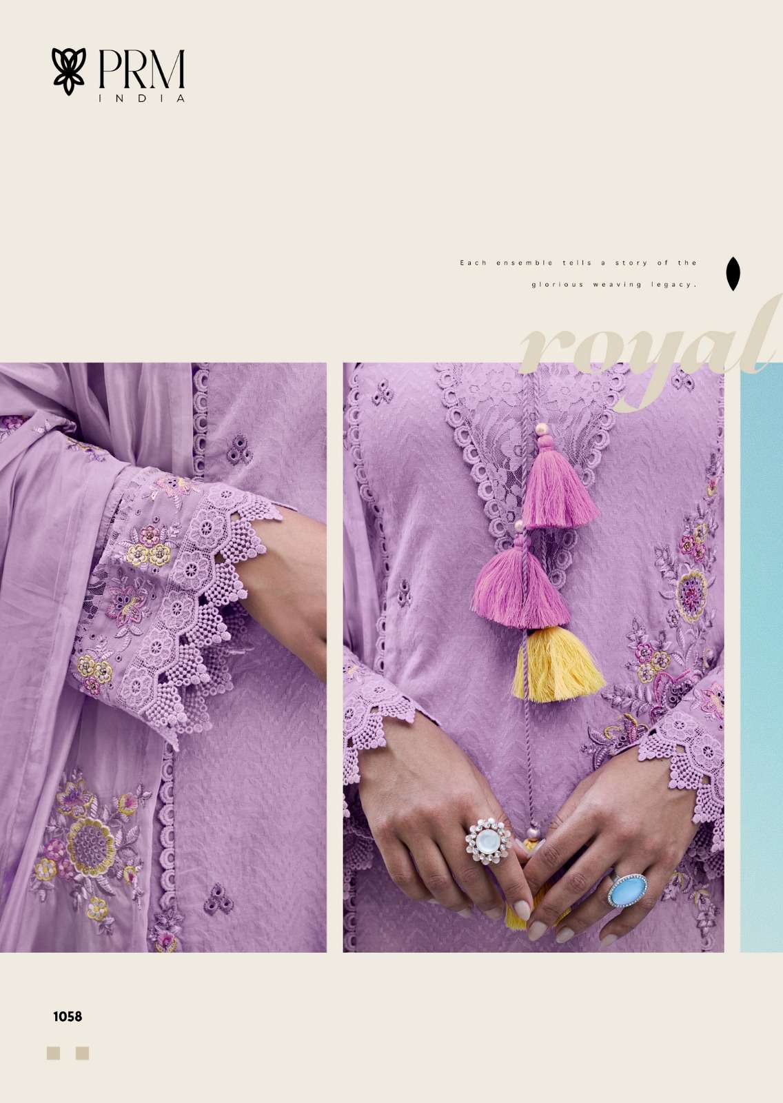 VANYA BY PRM INDIA IN PURE COTTON WITH DESIGNER EMBROIDERED WORK 