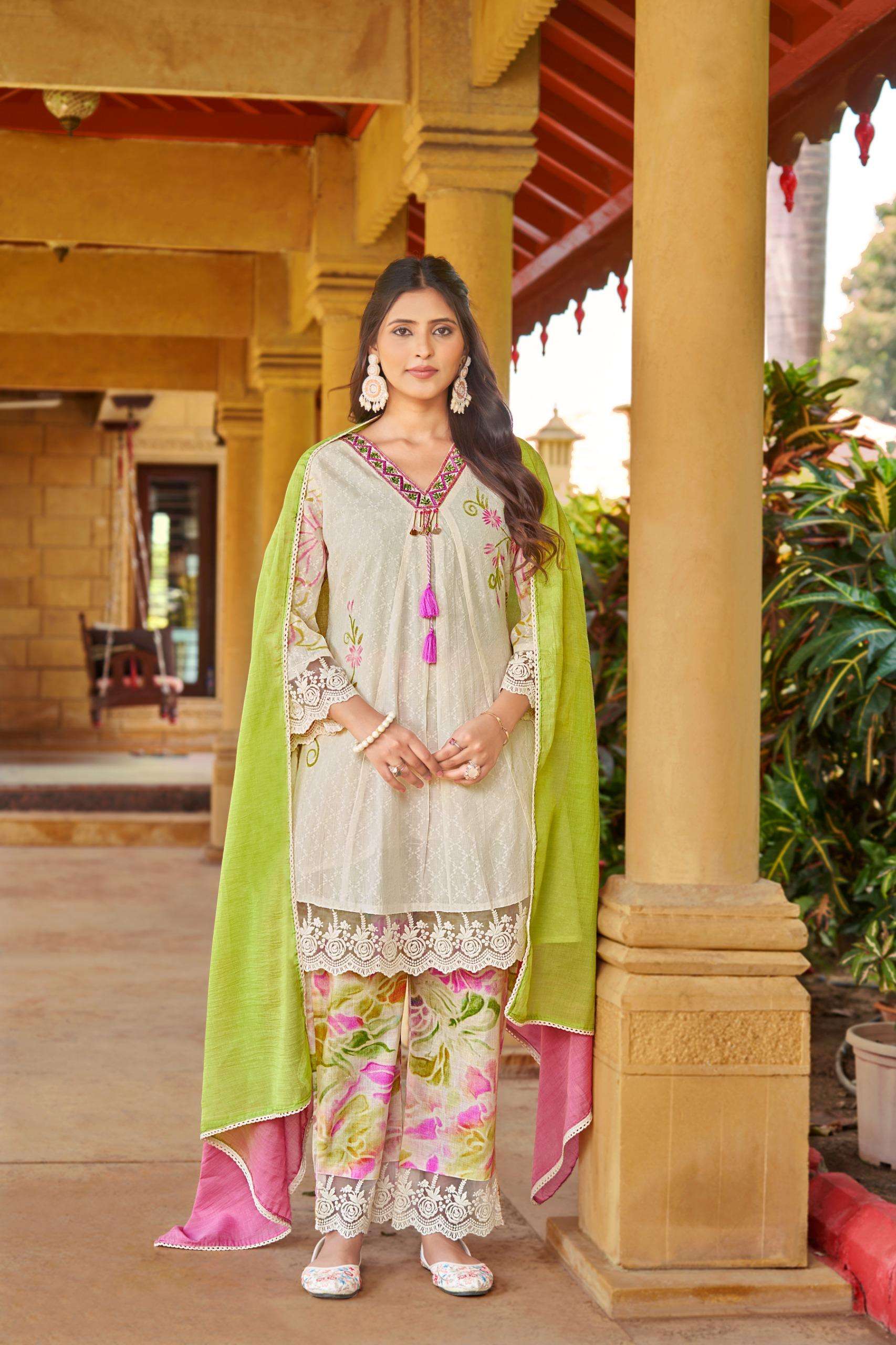 VOL-12 BY TEXOFAB IN COTTON LENO SHIFALI WITH HAND WORK 