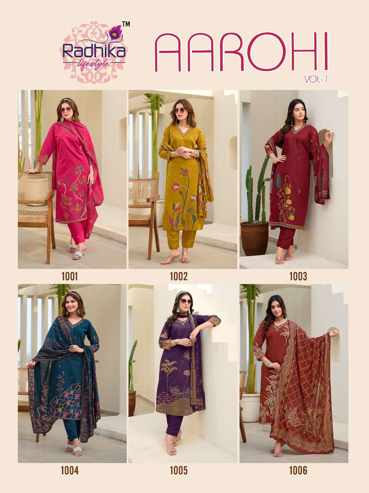 AAROHI VOL-1 BY RADHIKA LIFESTYLE IN MODAL DISCHARGE PRINT WITH HAND WORK 
