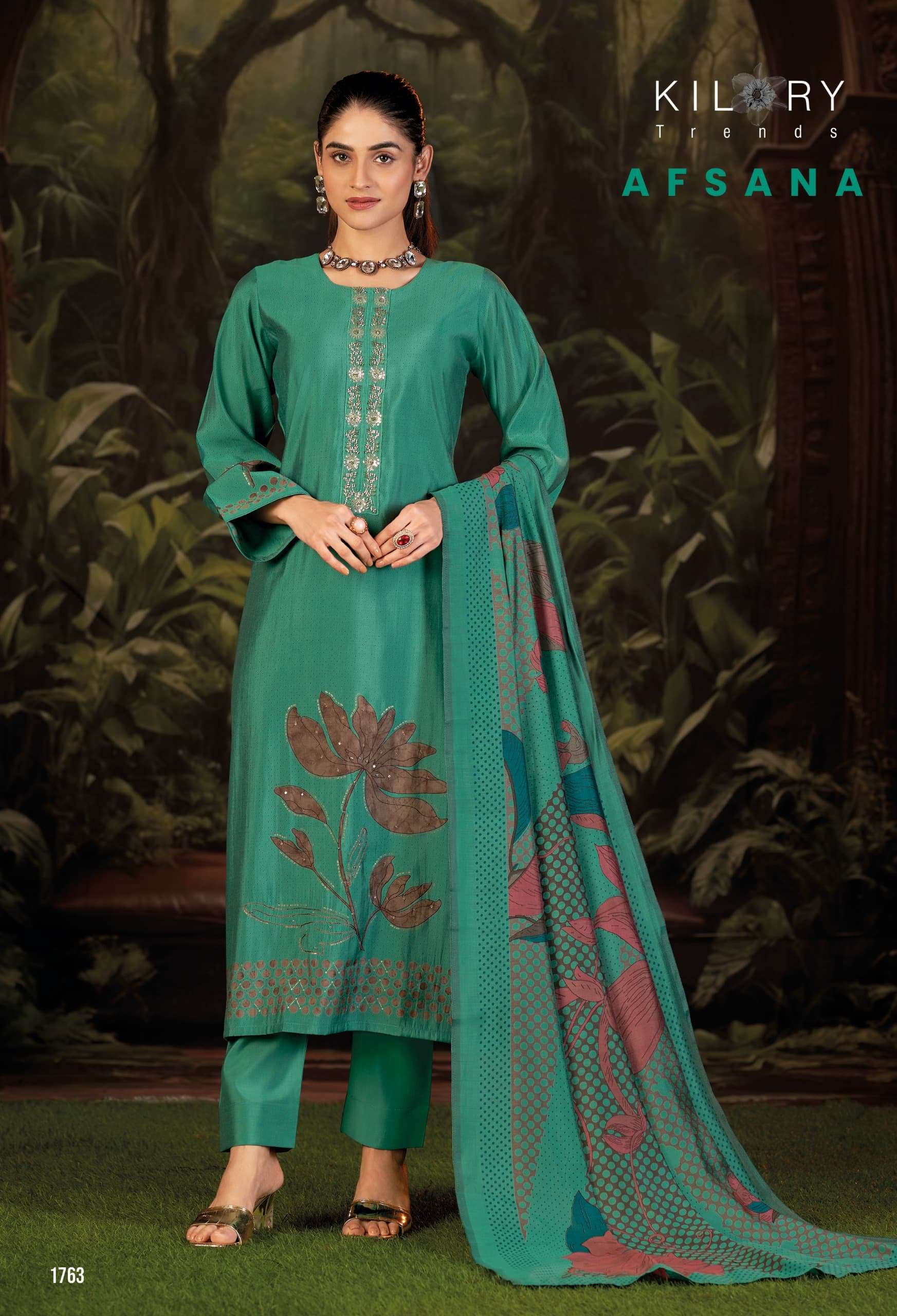 AFSANA BY KILORY TRENDS IN PURE MODAL MUSLIN SILK DIGITAL PRINT WITH FANCY HANDWORK