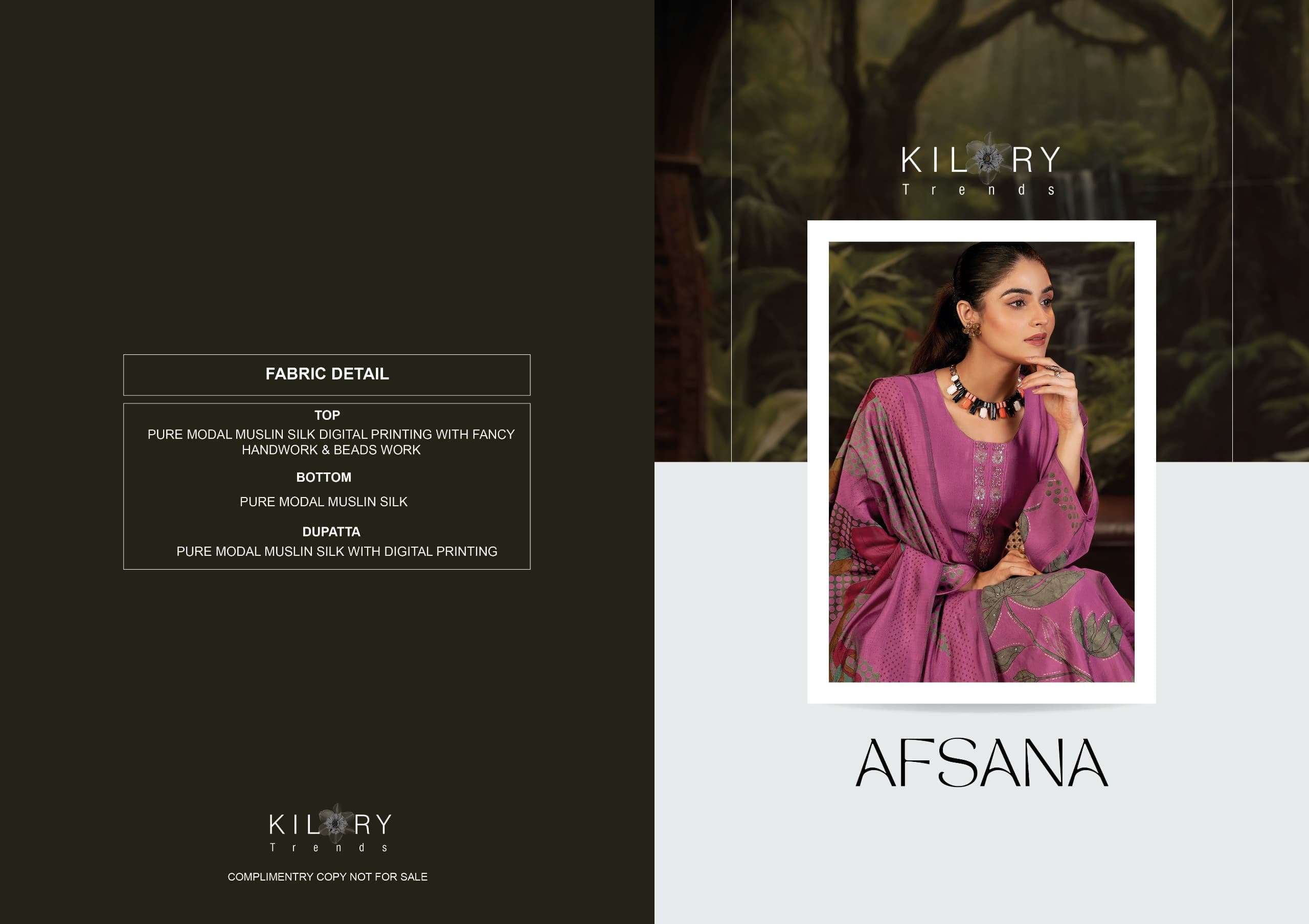 AFSANA BY KILORY TRENDS IN PURE MODAL MUSLIN SILK DIGITAL PRINT WITH FANCY HANDWORK