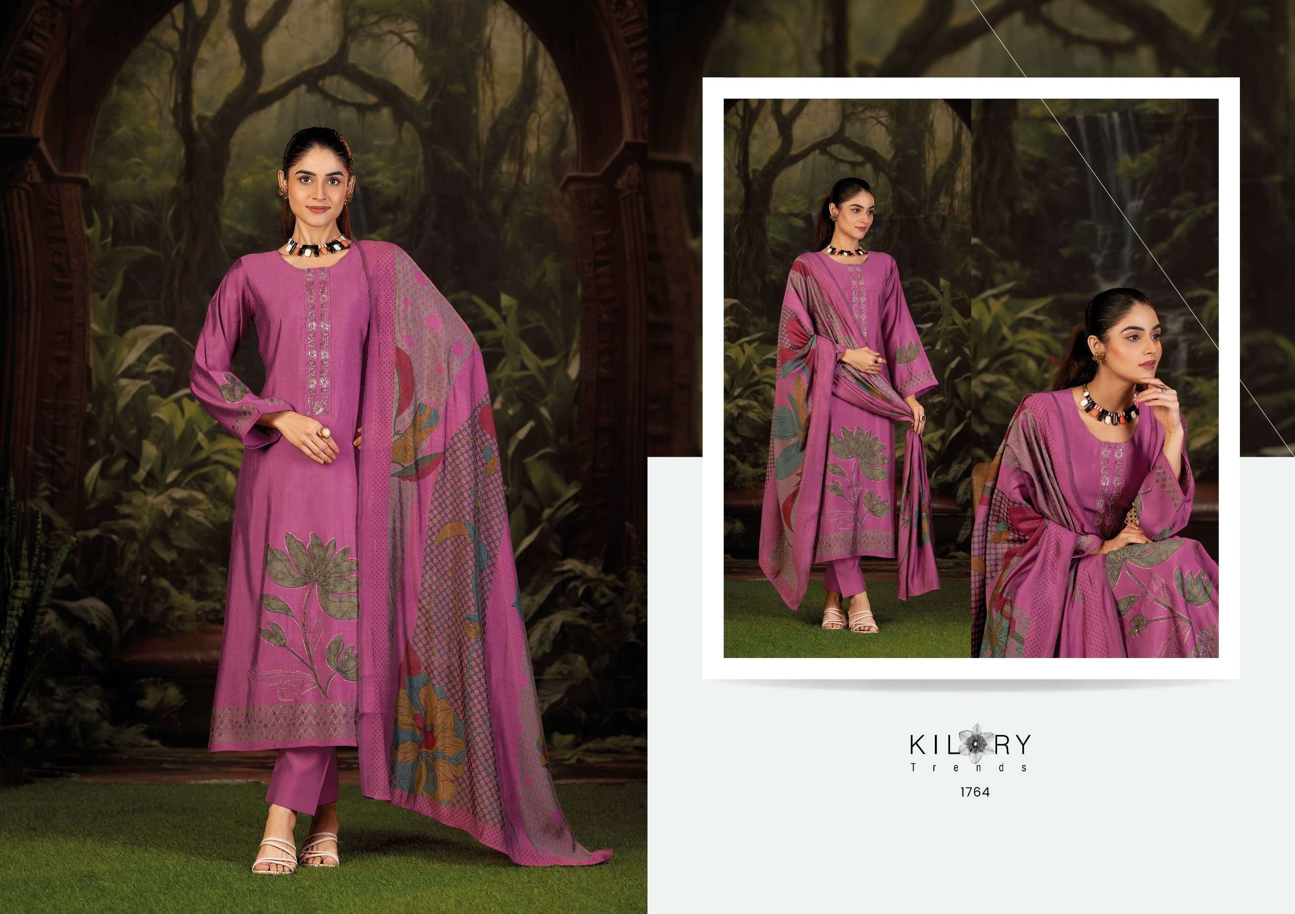 AFSANA BY KILORY TRENDS IN PURE MODAL MUSLIN SILK DIGITAL PRINT WITH FANCY HANDWORK