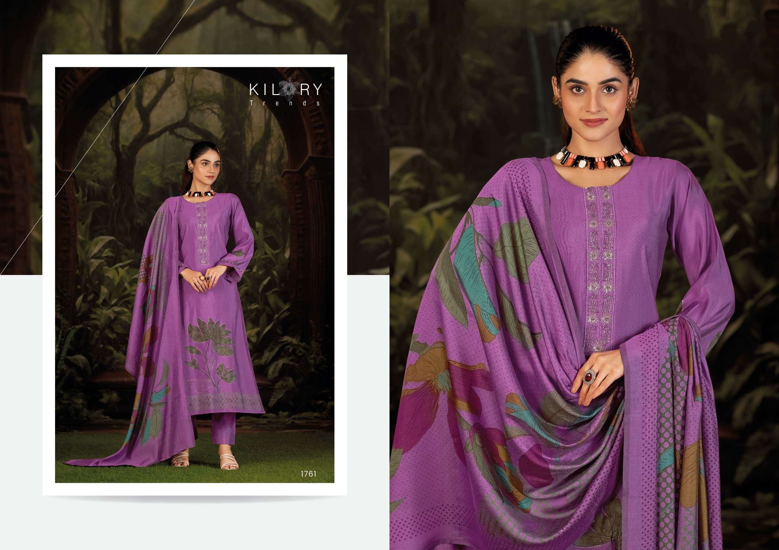 AFSANA BY KILORY TRENDS IN PURE MODAL MUSLIN SILK DIGITAL PRINT WITH FANCY HANDWORK