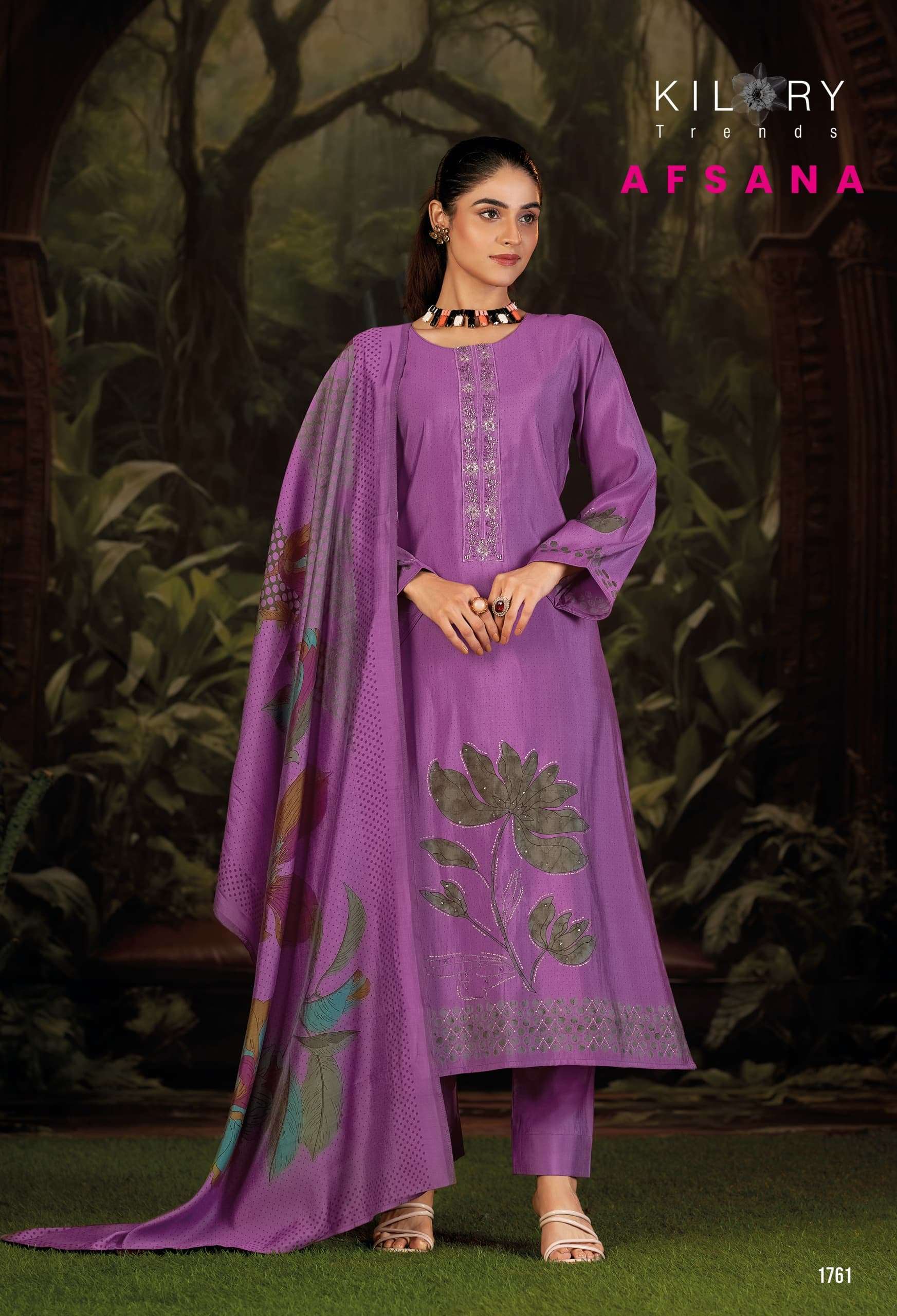 AFSANA BY KILORY TRENDS IN PURE MODAL MUSLIN SILK DIGITAL PRINT WITH FANCY HANDWORK