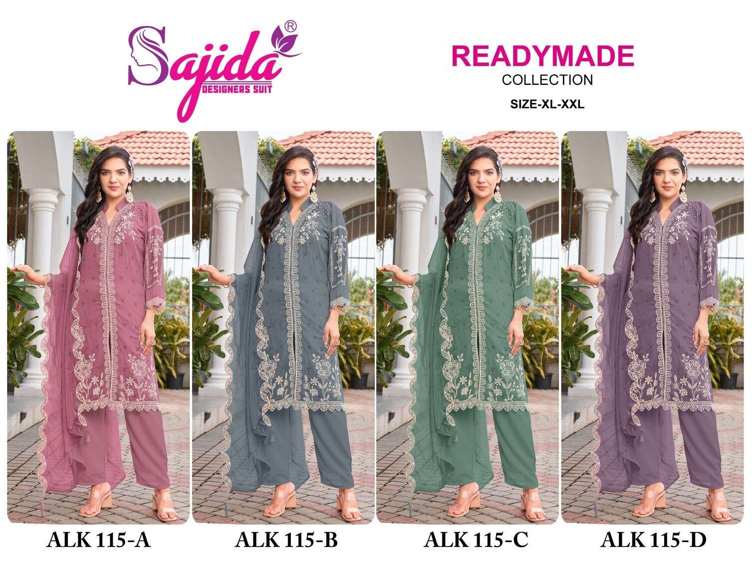 ALK - 115 BY SAJIDA DESIGNER IN HEVAY GEORGETTE WITH EMBROIDERY AND CUTWORK 