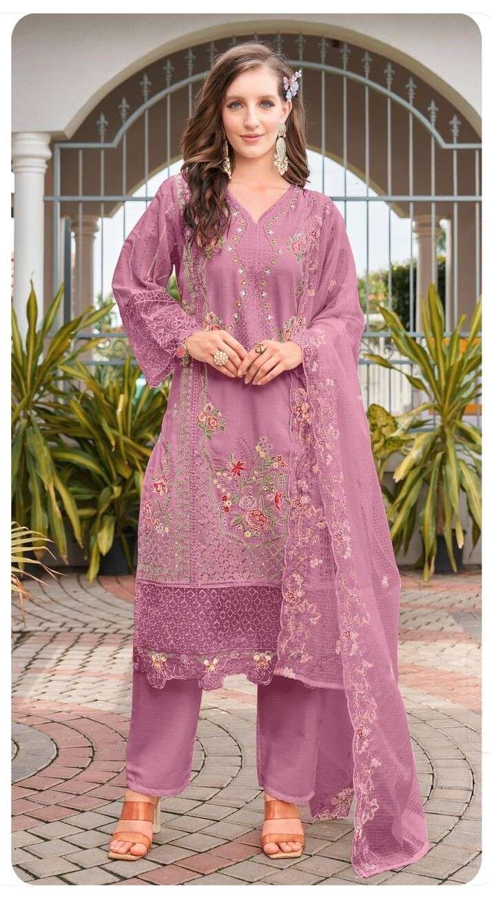 ALK - 117 BY SAJIDA DESIGNER IN PURE CAMRIC COTTON WITH HEVAY EMBROIDERY WORK 