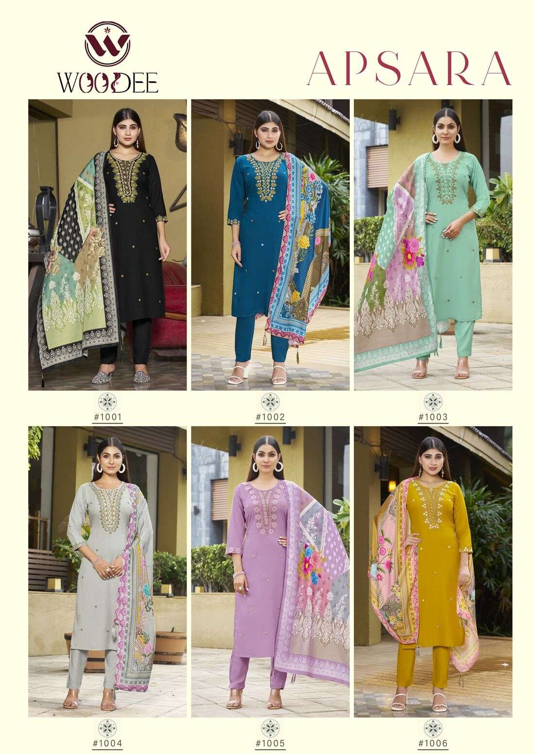 APSARA BY WOODEE IN PREMIUM QUALITY RAYON WITH STRAIGHT CUT 3 PCS CONCEPT 