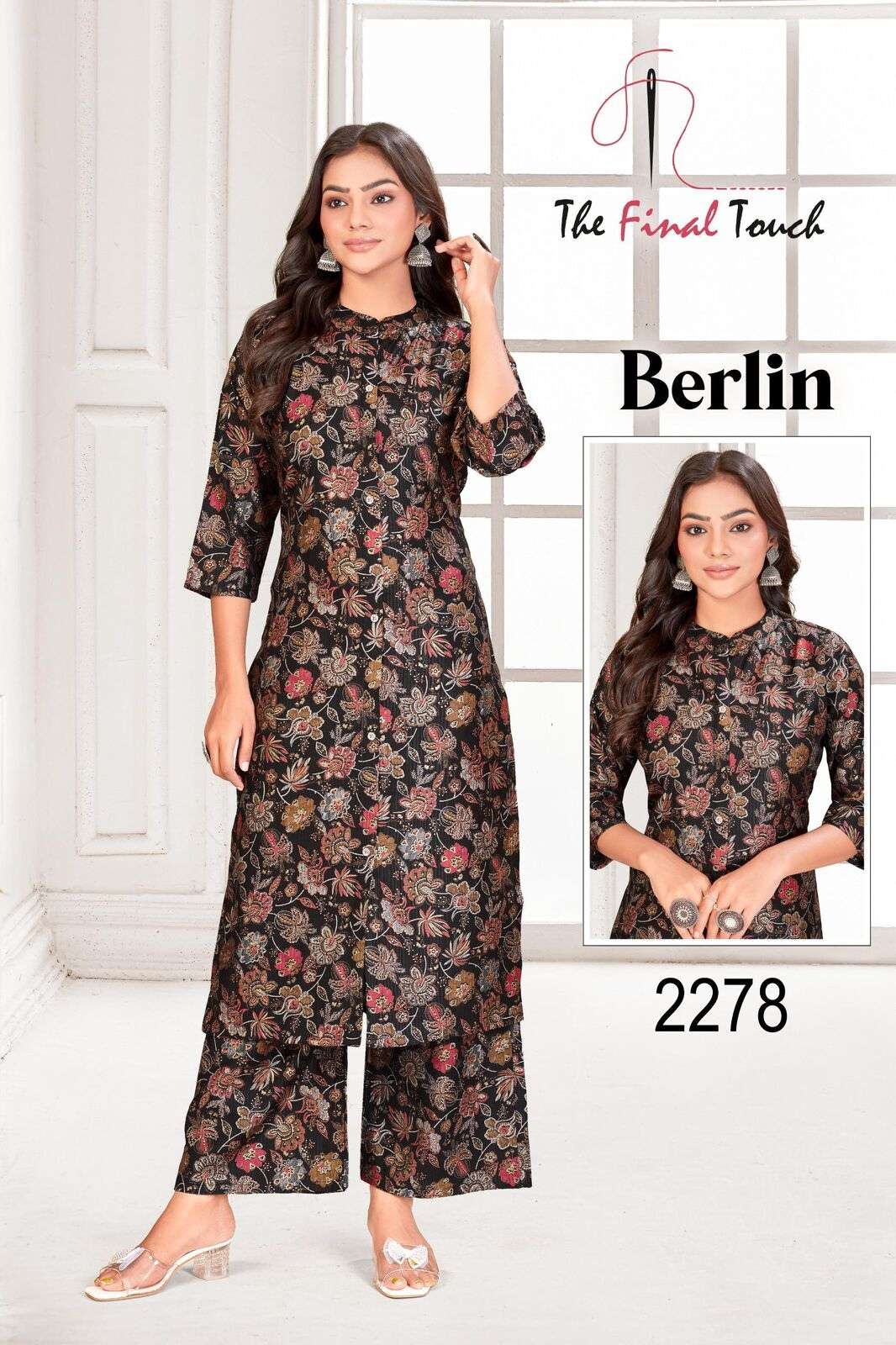 BERLIN BY THE FINAL TOUCH IN PREMIUM BERLIN PRINTS FOIL CO-ORD SET WITH PLAZO 
