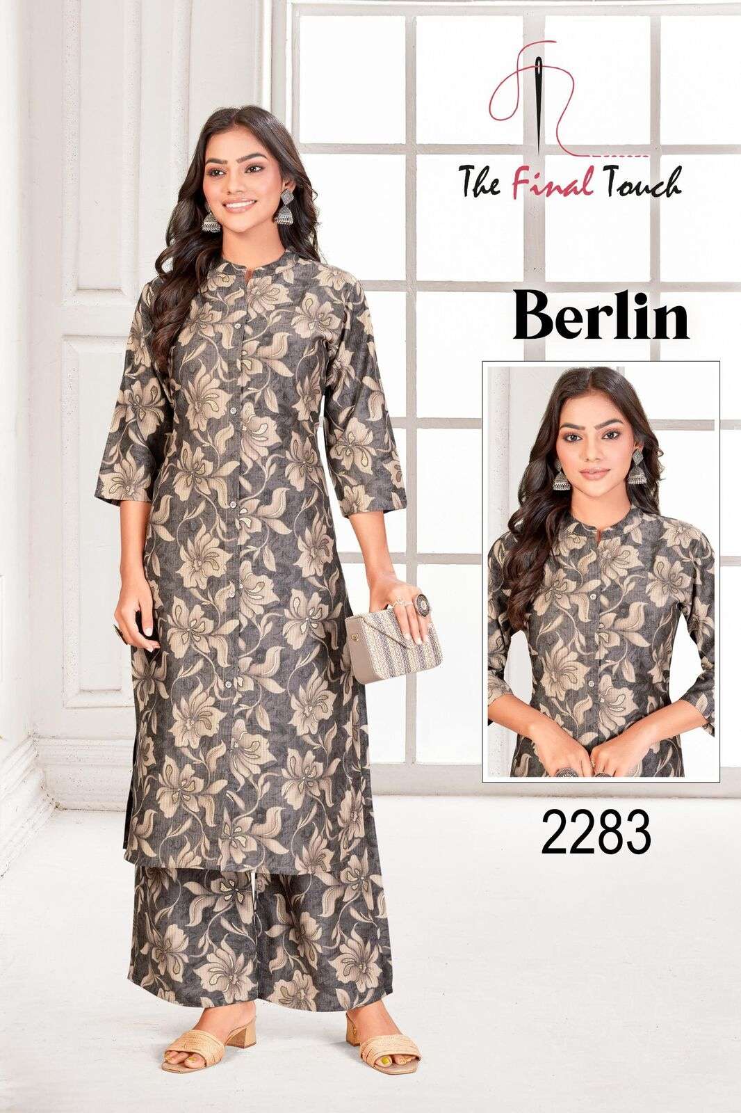 BERLIN BY THE FINAL TOUCH IN PREMIUM BERLIN PRINTS FOIL CO-ORD SET WITH PLAZO 