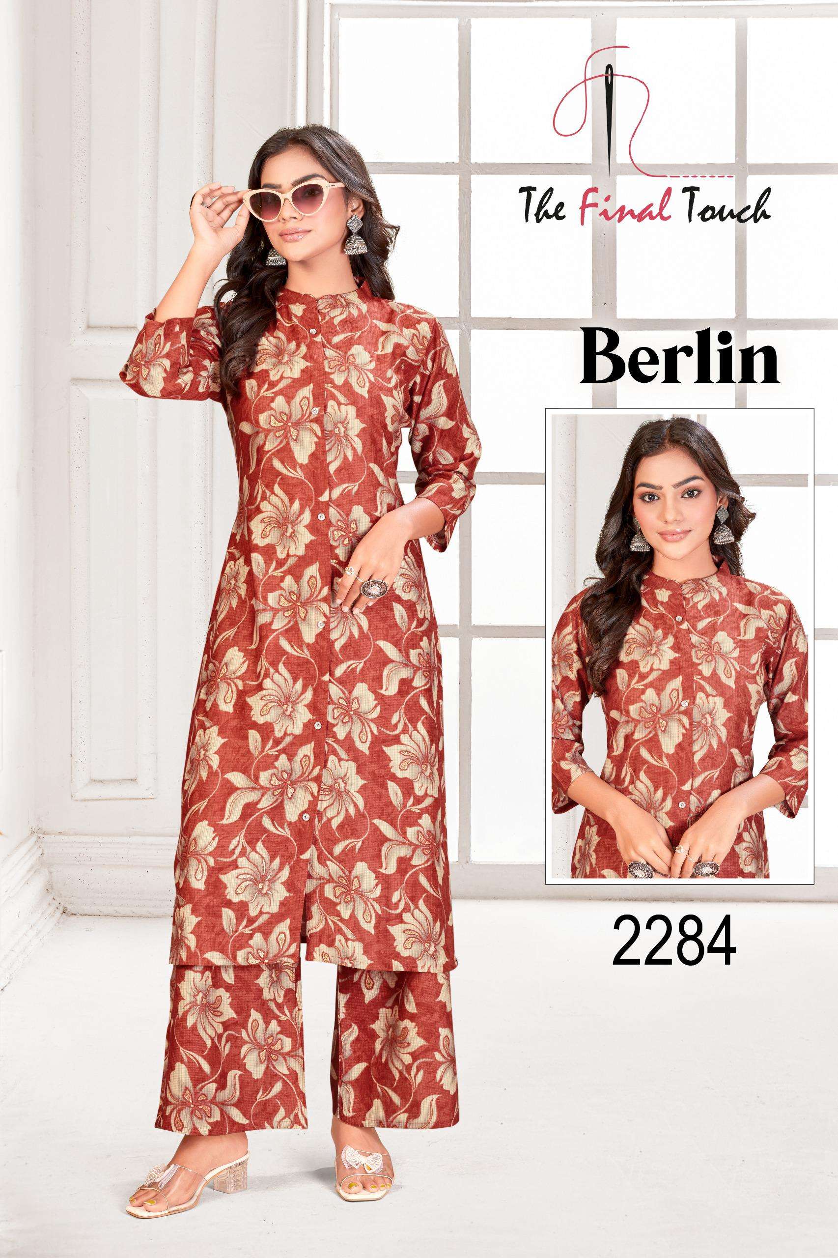 BERLIN BY THE FINAL TOUCH IN PREMIUM BERLIN PRINTS FOIL CO-ORD SET WITH PLAZO 