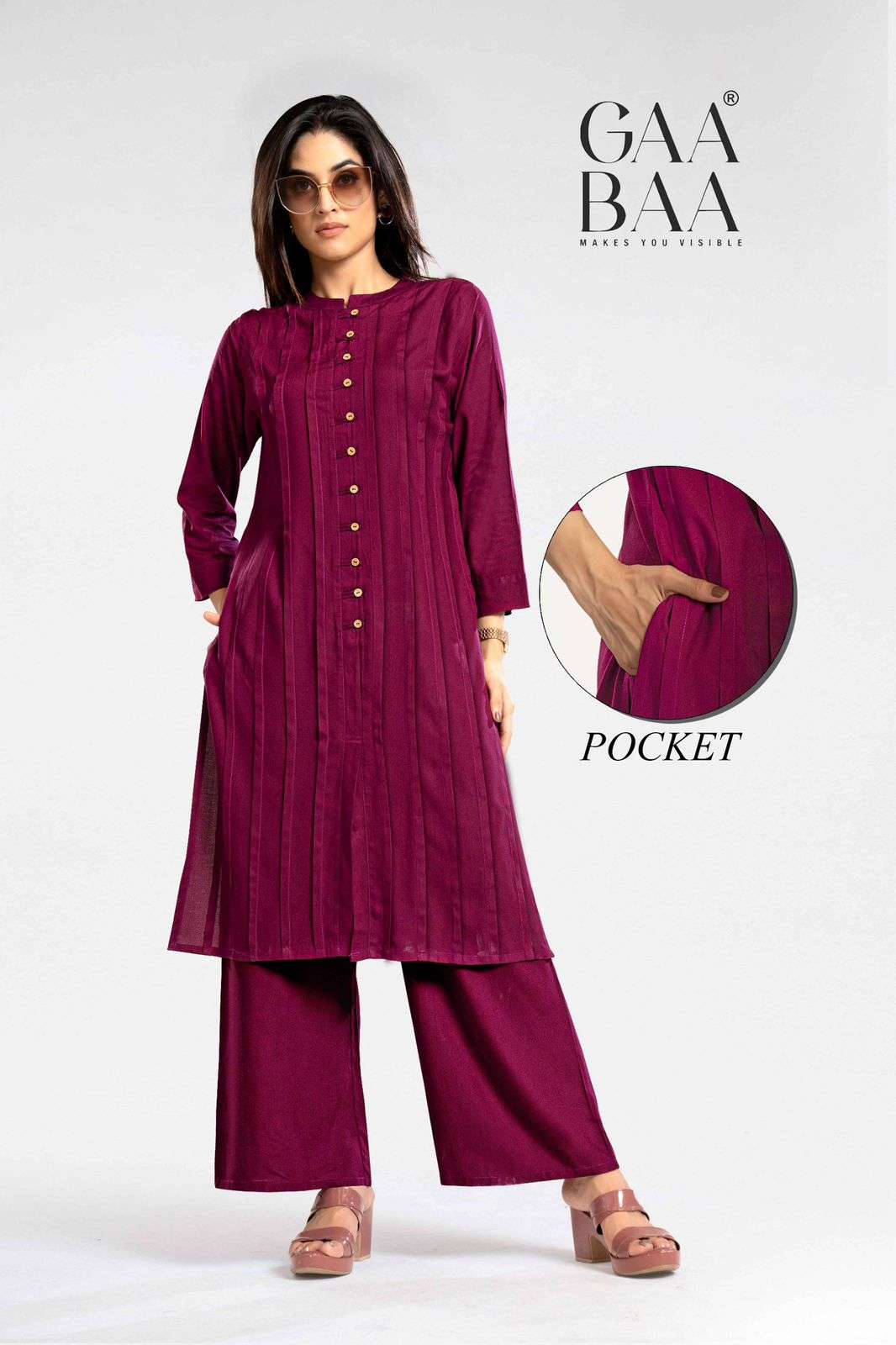 BIT COIN BY GAABAA IN LIVA RAYON BEAUTIFULLY STITCHED WITH PLEATS 