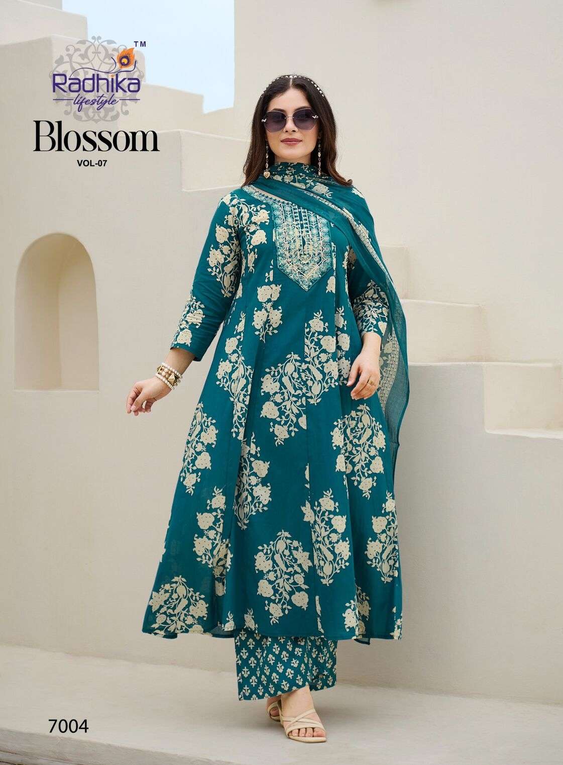 BLOSSOM VOL-7 BY RADHIKA LIFESTYLE IN COTTON PRINT WITH EMBROIDERY WORK 
