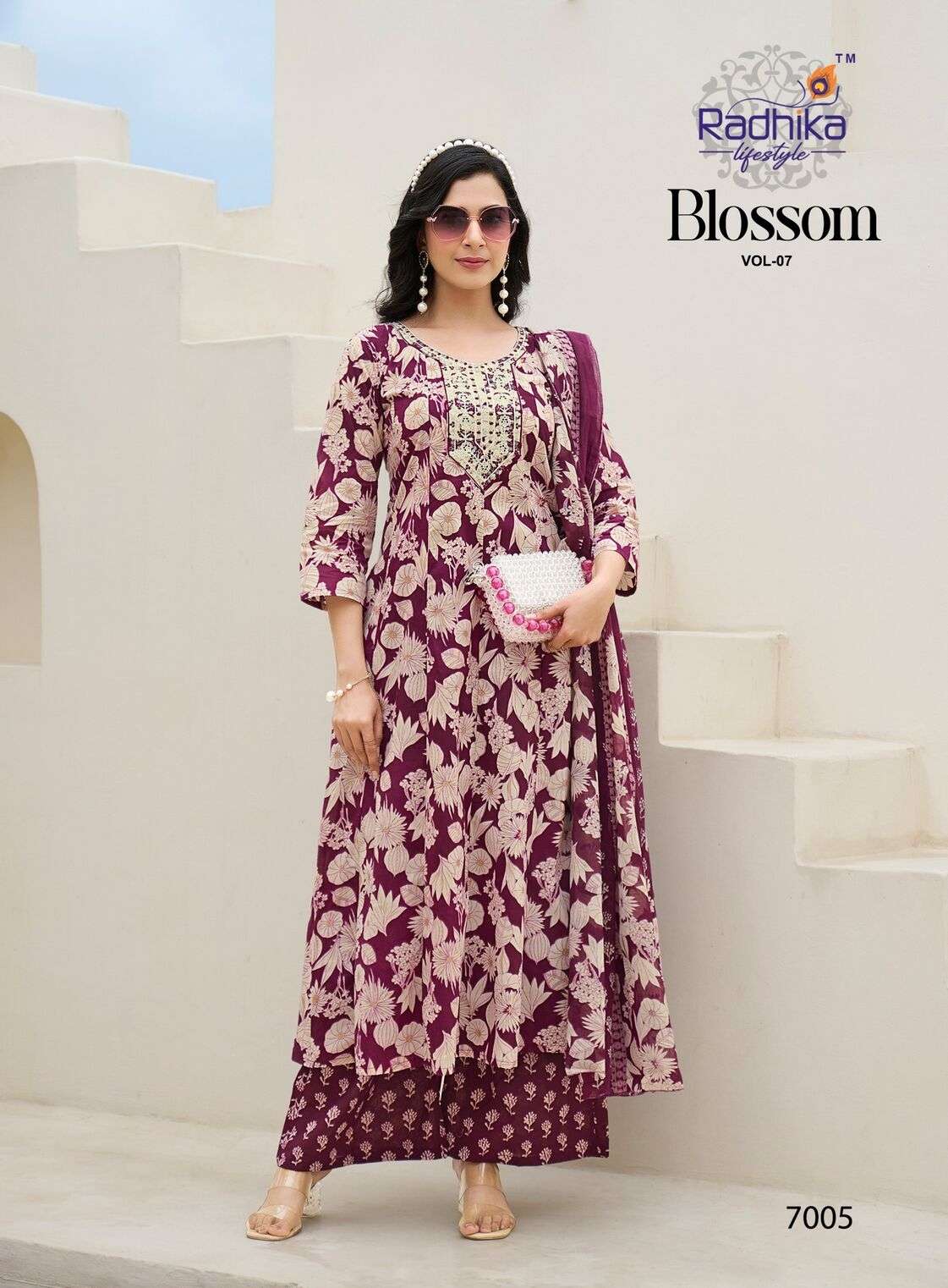 BLOSSOM VOL-7 BY RADHIKA LIFESTYLE IN COTTON PRINT WITH EMBROIDERY WORK 