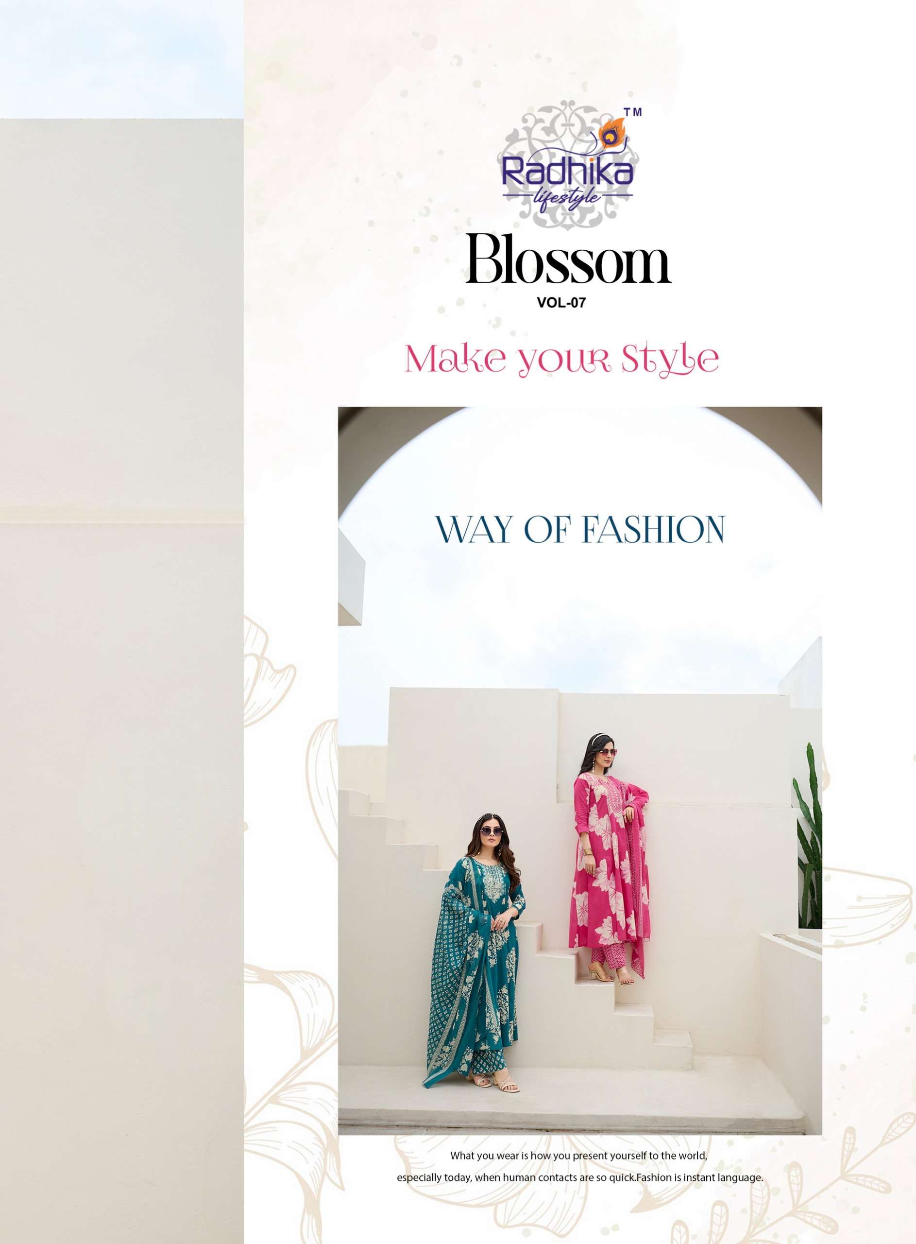 BLOSSOM VOL-7 BY RADHIKA LIFESTYLE IN COTTON PRINT WITH EMBROIDERY WORK 