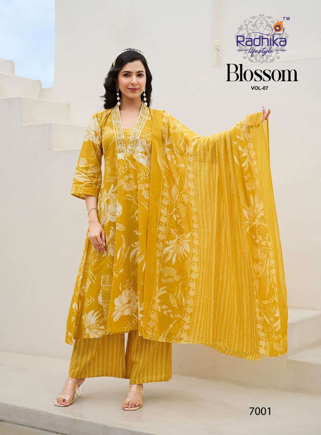 BLOSSOM VOL-7 BY RADHIKA LIFESTYLE IN COTTON PRINT WITH EMBROIDERY WORK 