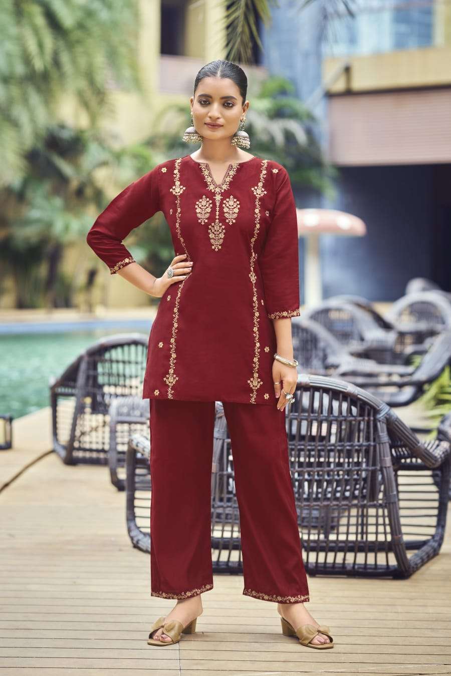 CELEBRATIONS BY OSSM IN VISCOS ROMAN SILK WITH HEAVY EMBROIDERY WORK 