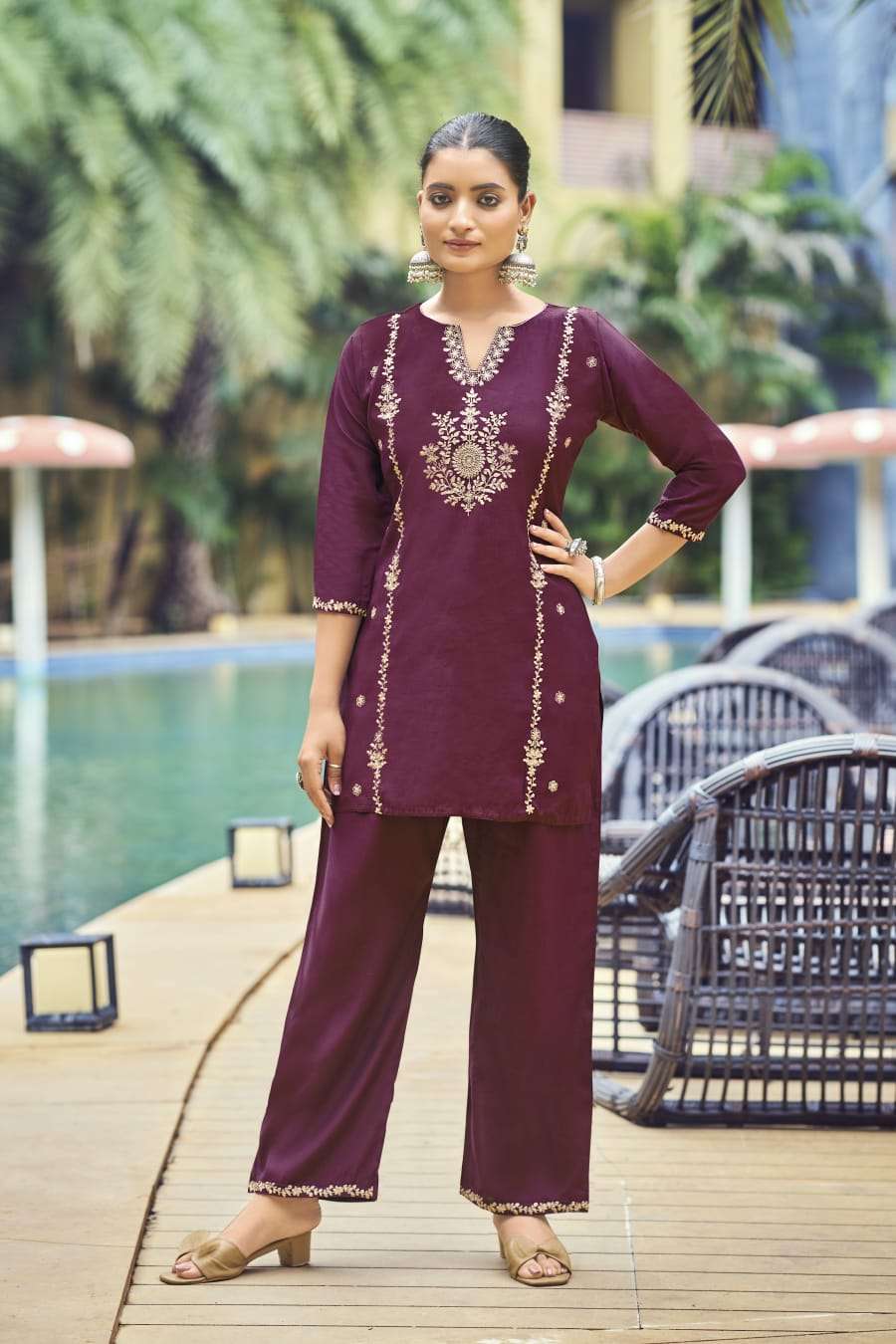 CELEBRATIONS BY OSSM IN VISCOS ROMAN SILK WITH HEAVY EMBROIDERY WORK 