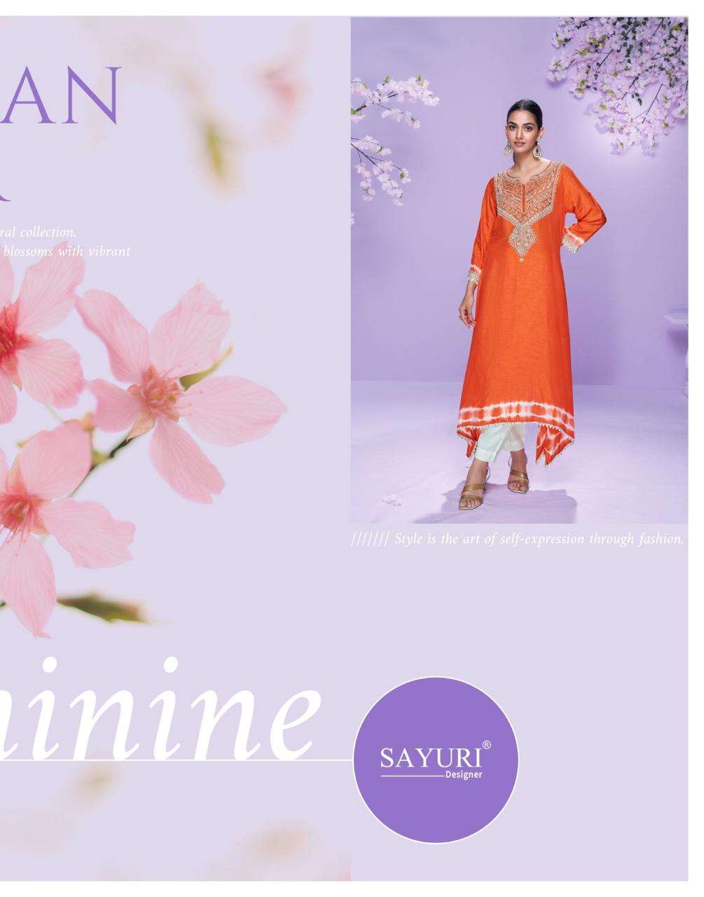 CHAHAT BY SAYURI DESIGNER IN PREMIUM REAL SILK WITH EMBROIDERED KURTI STYLE 