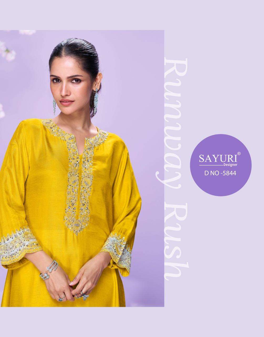 CHAHAT BY SAYURI DESIGNER IN PREMIUM REAL SILK WITH EMBROIDERED KURTI STYLE 