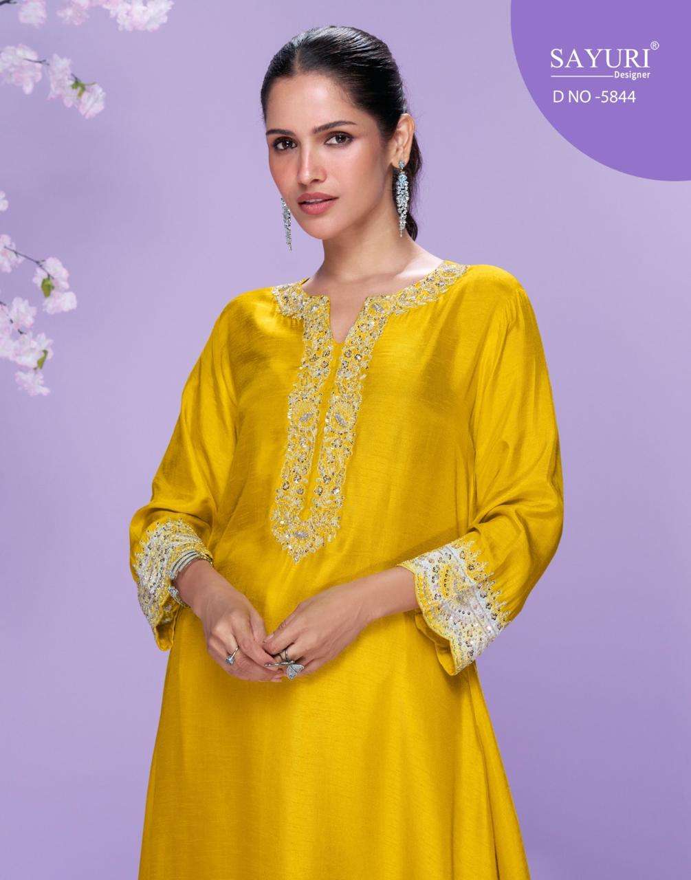 CHAHAT BY SAYURI DESIGNER IN PREMIUM REAL SILK WITH EMBROIDERED KURTI STYLE 